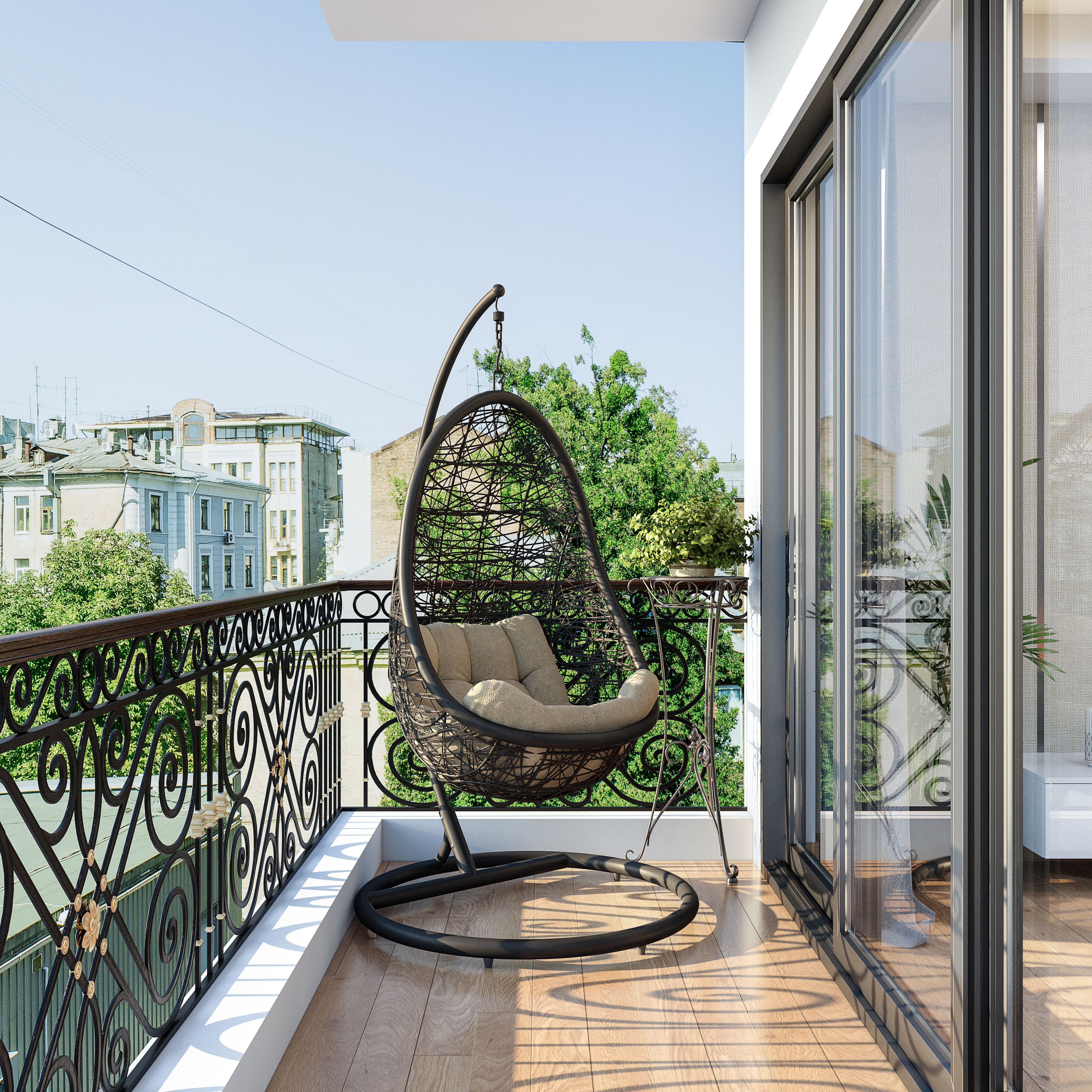 Small Balcony With A Swing