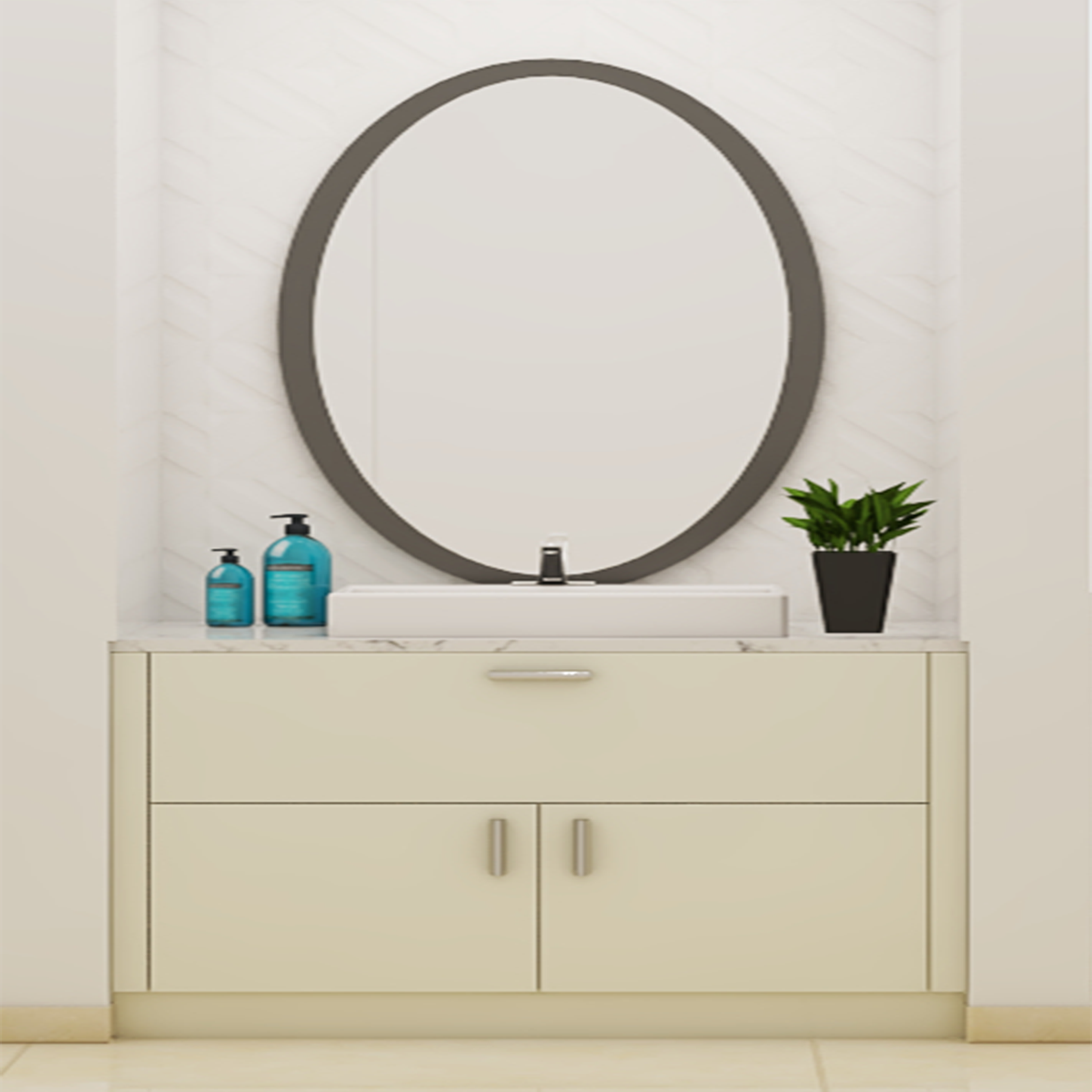 Low-maintenance Modern Design Bathroom - Livspace