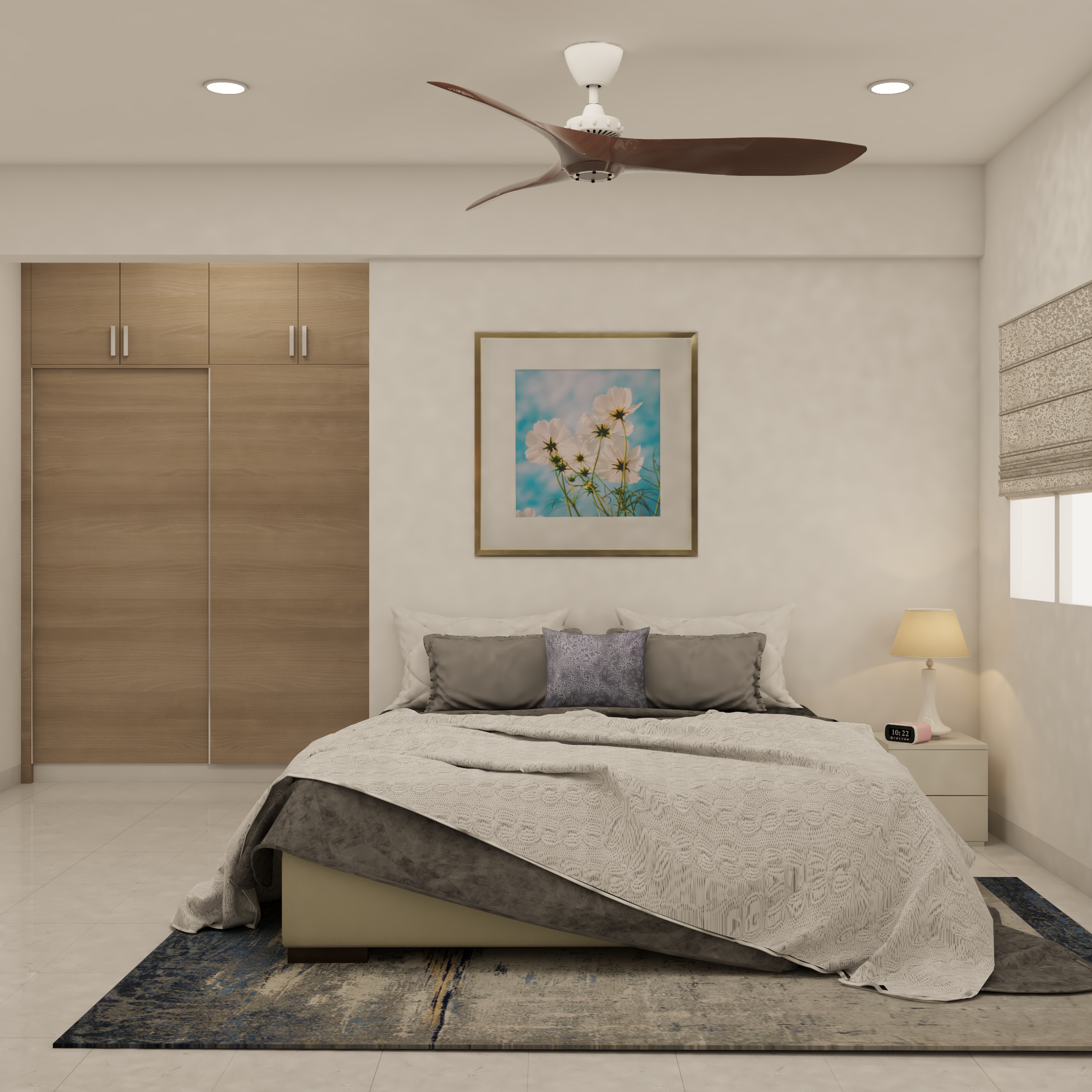 Simple Master Bedroom With Cute Wall Art