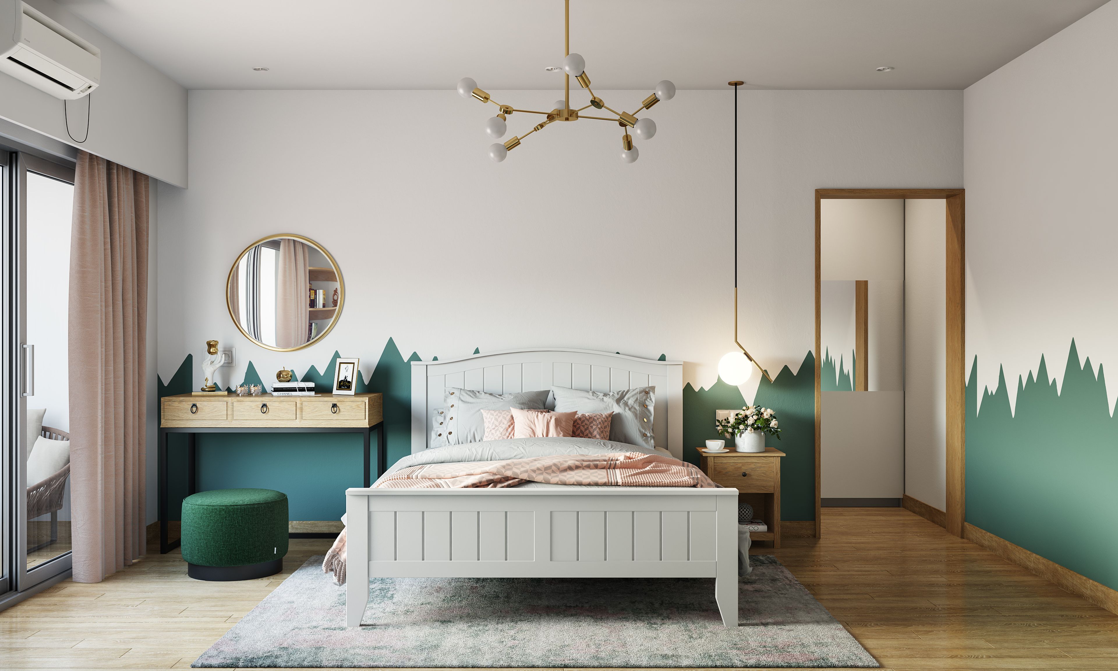 Best Multi-functional Kid's Bedroom With Light Fixture