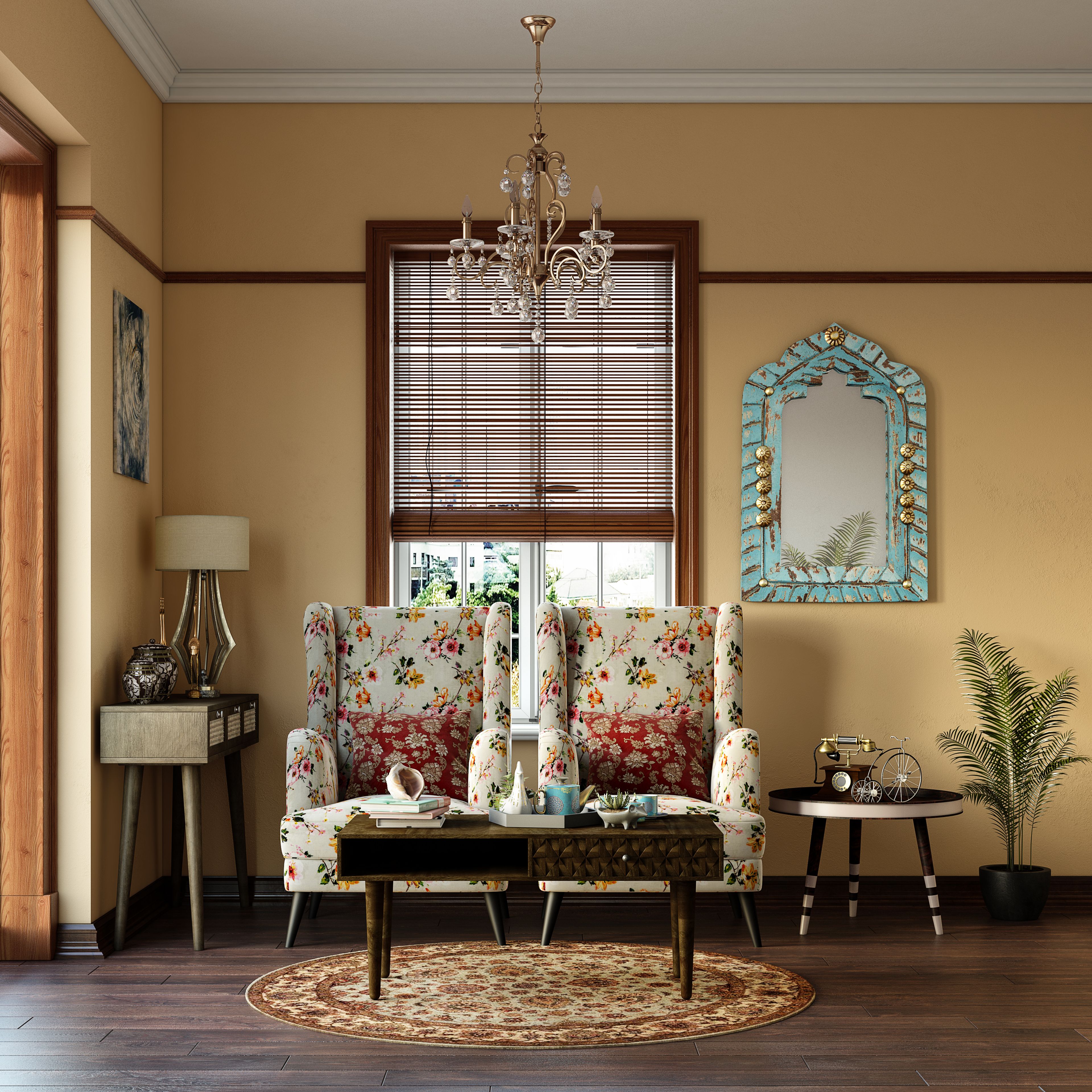 Spacious Living Room With Traditional Touch