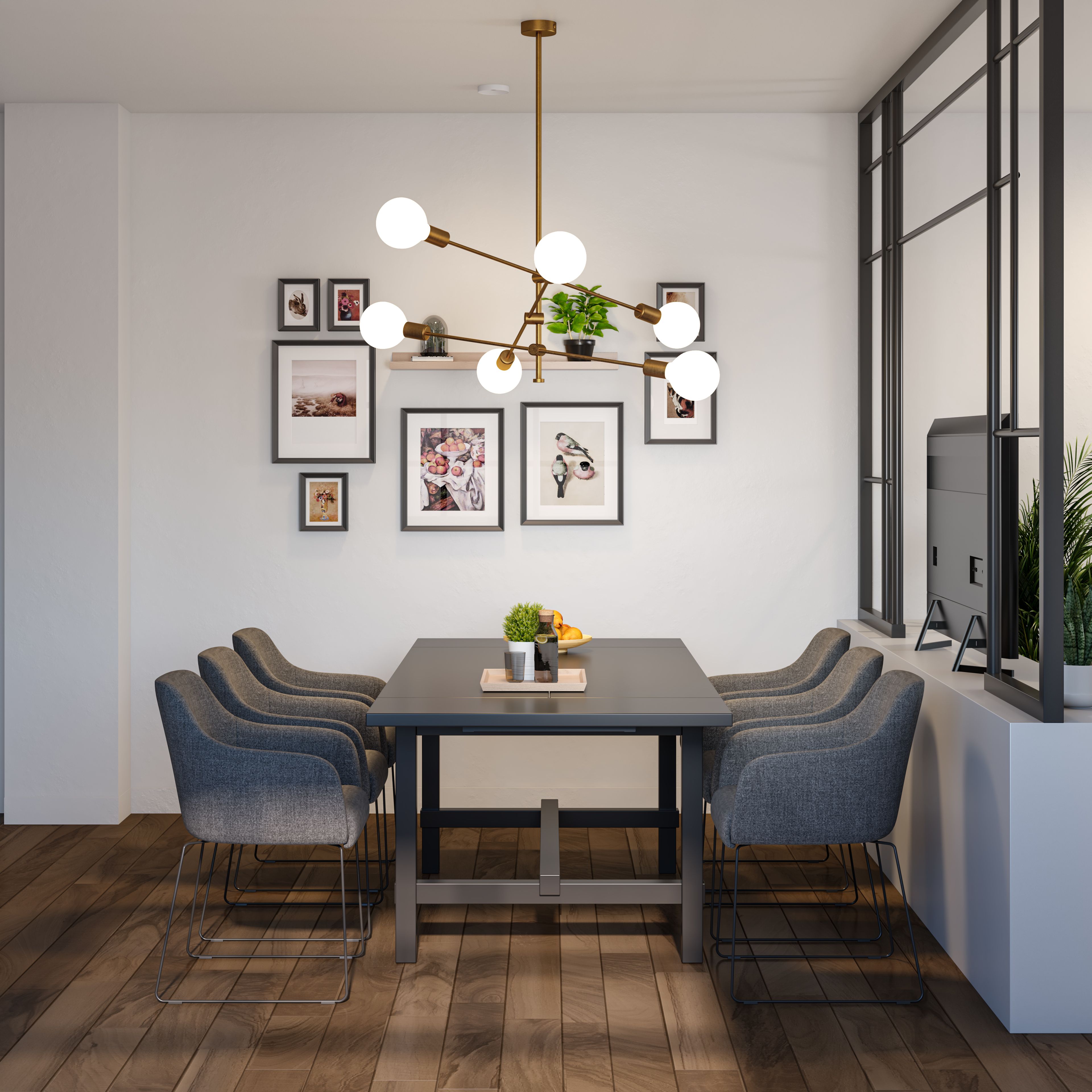 Eclectic Dining Room Design With Decor Frames