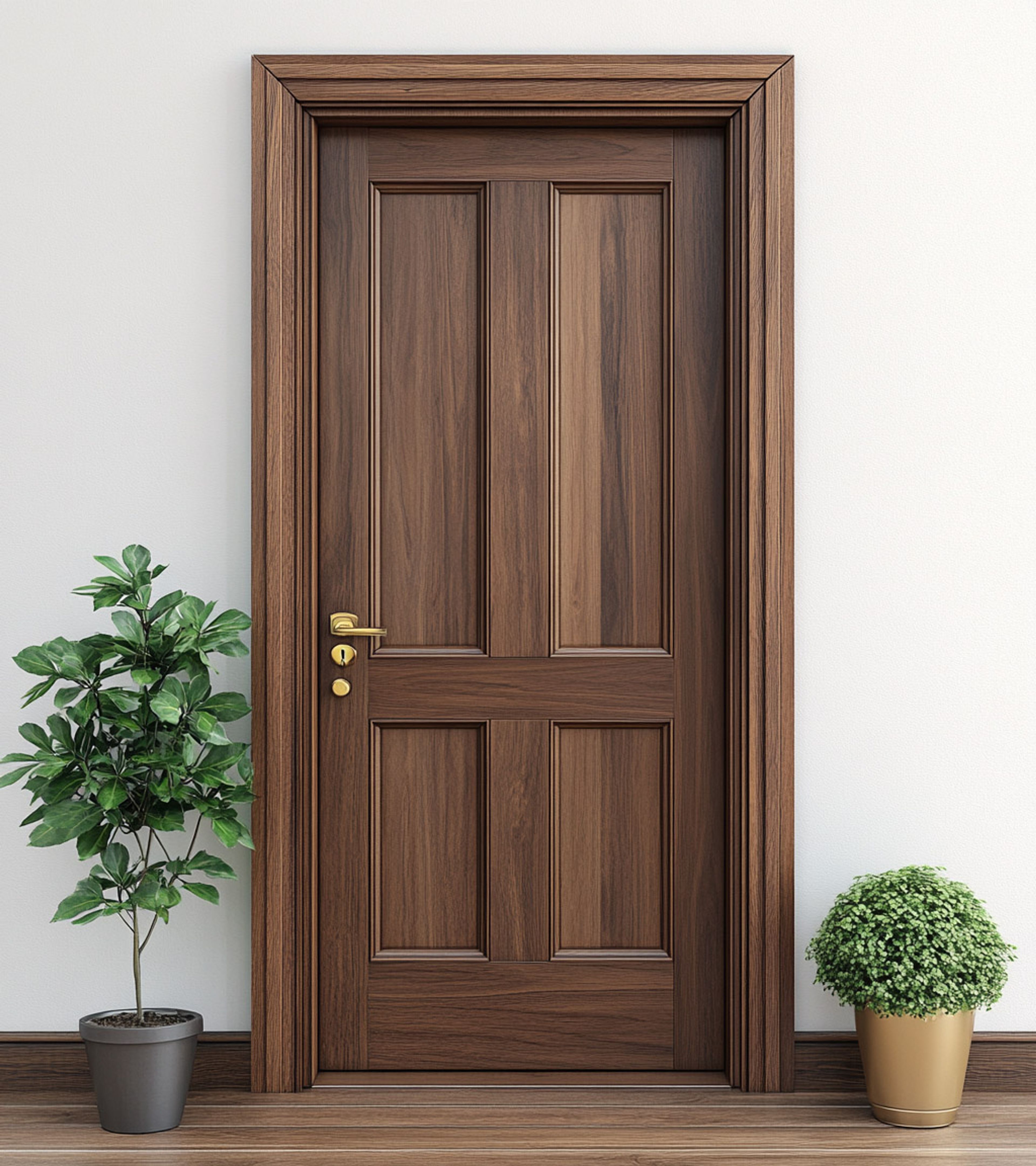 Matte Swing Single Door Design for Modern Home Entrances
