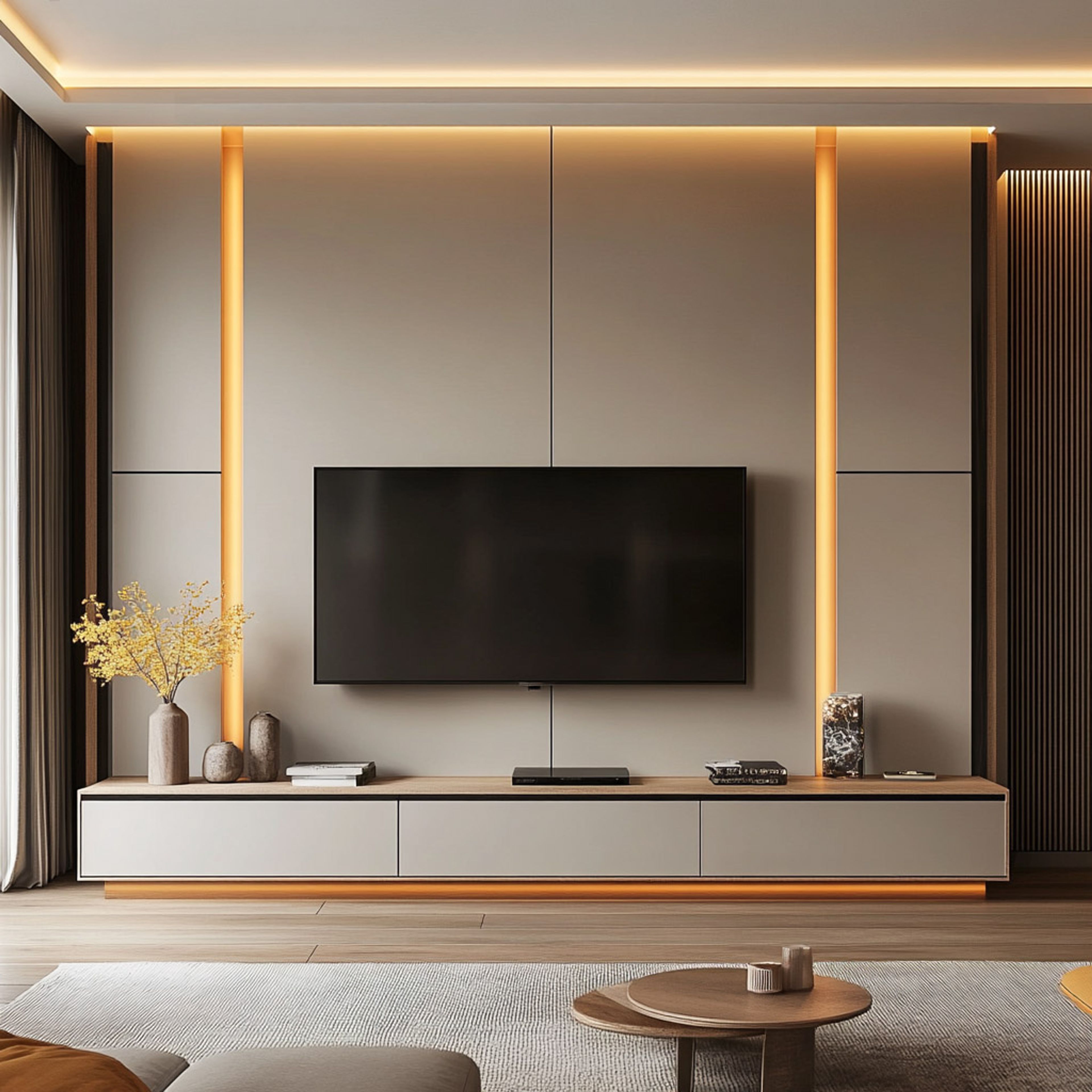 Minimal Single Layer Gypsum False Ceiling Design with Soft Cove Light Finish