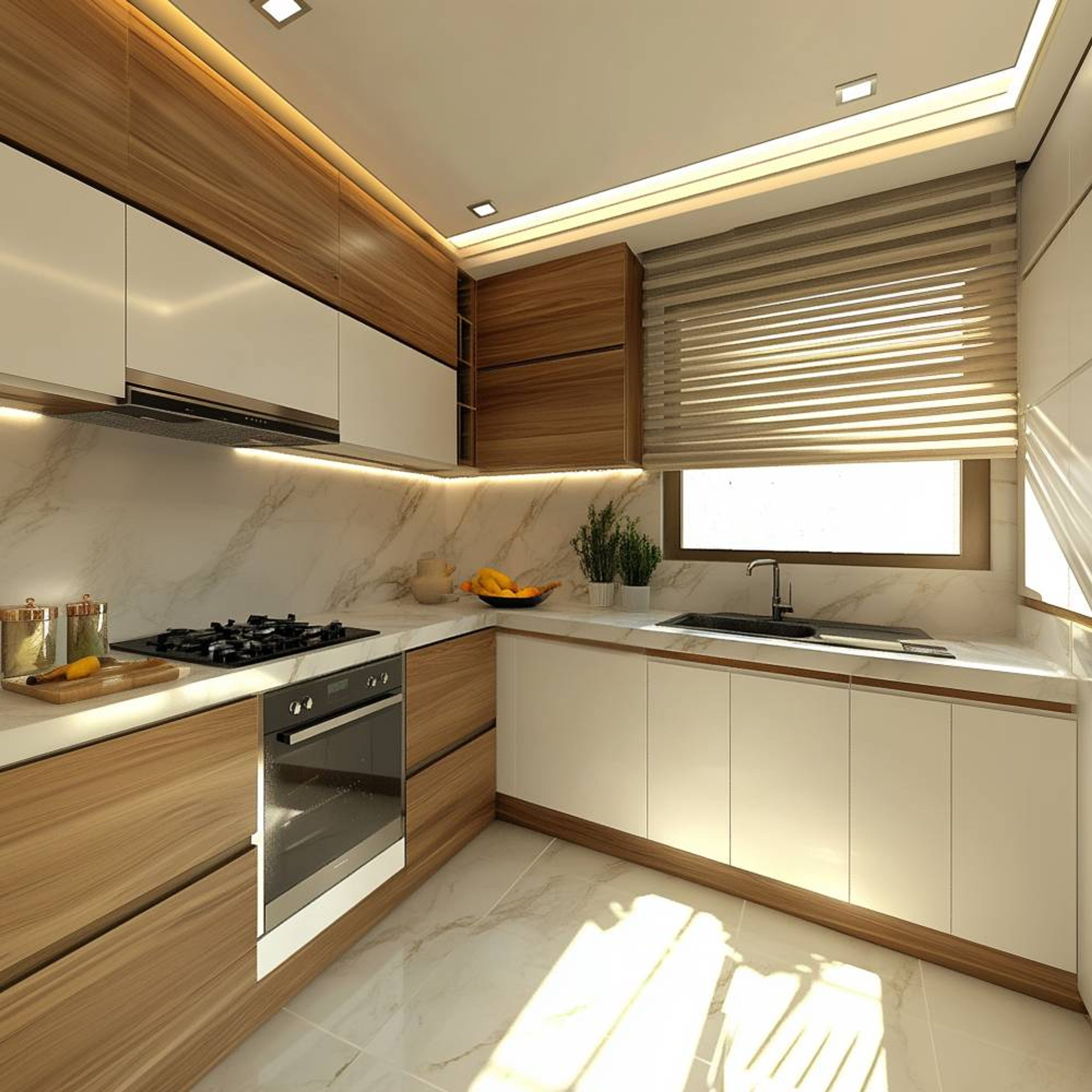 Central Drop POP False Ceiling Design with Paint Finish