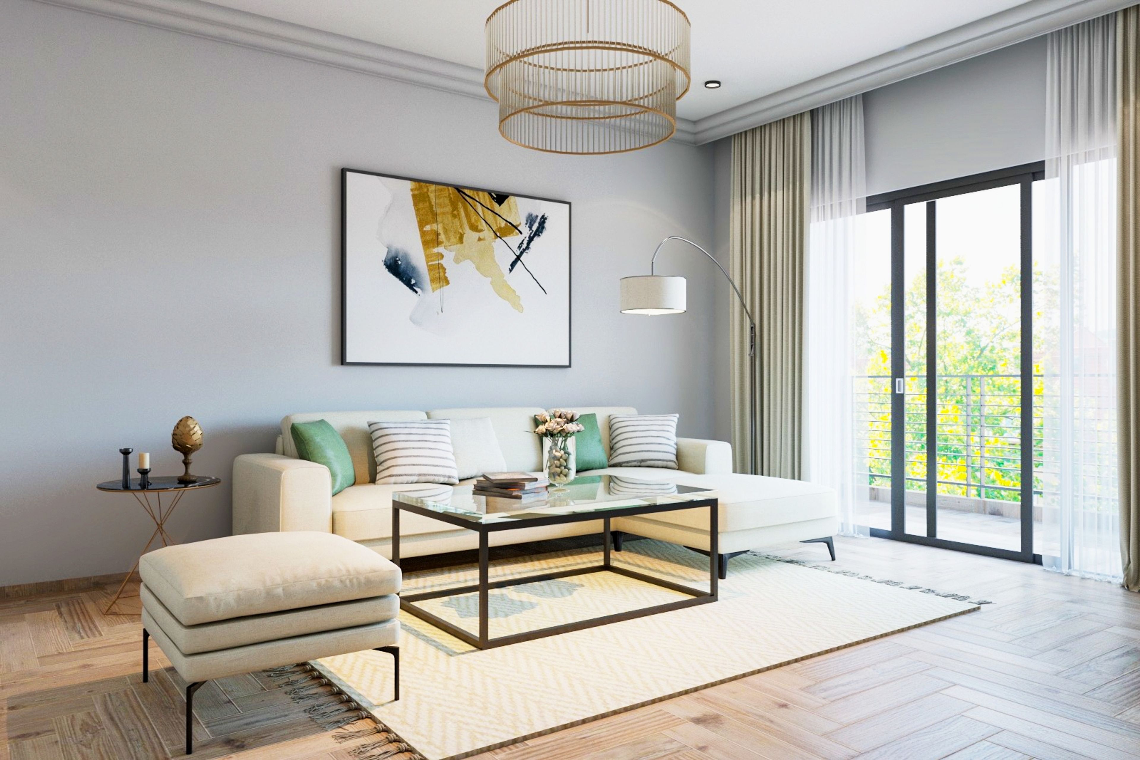 Grey Wall Paint Design For Living Rooms - Livspace