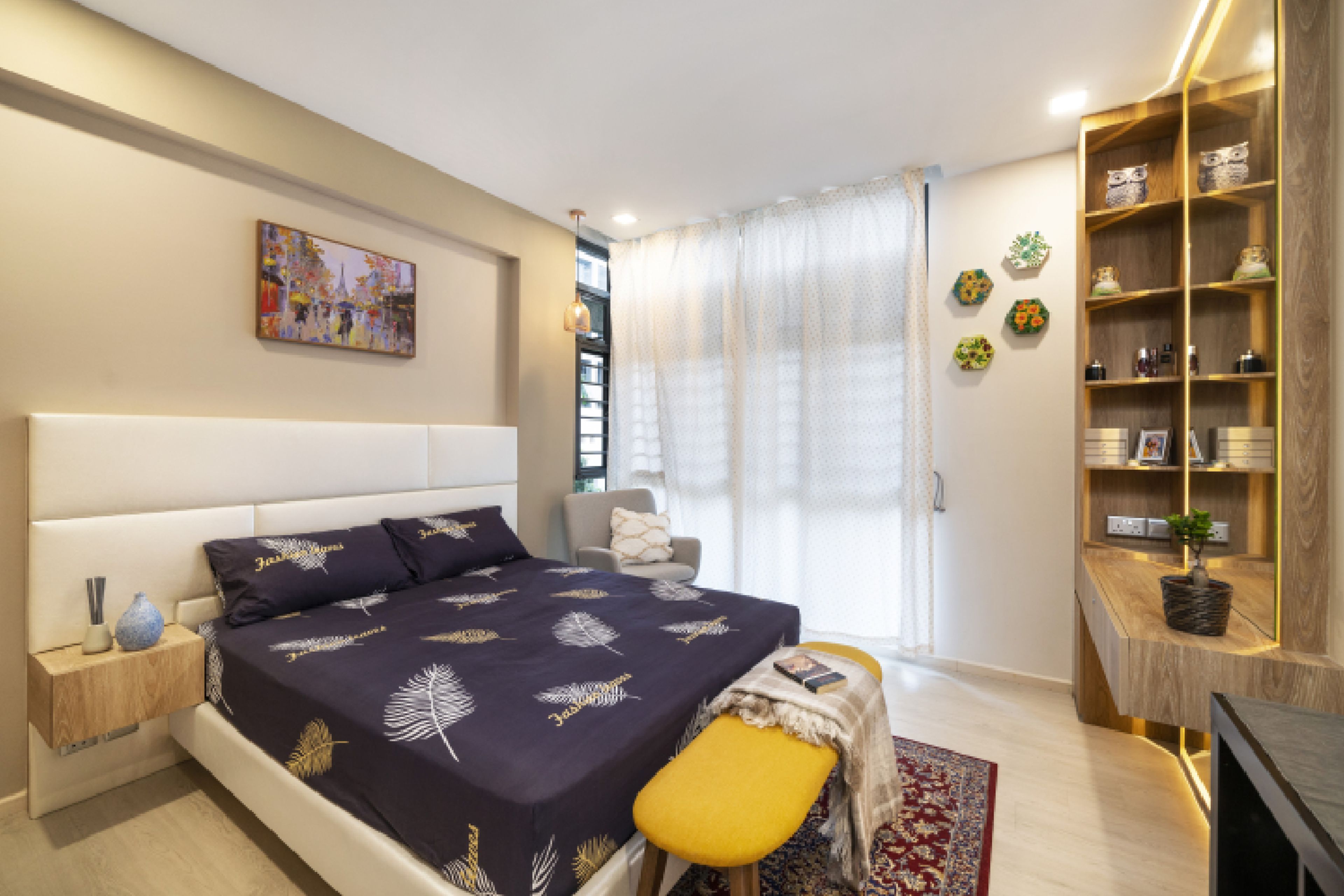 Light Brown Wall Paint Design For Bedrooms - Livspace