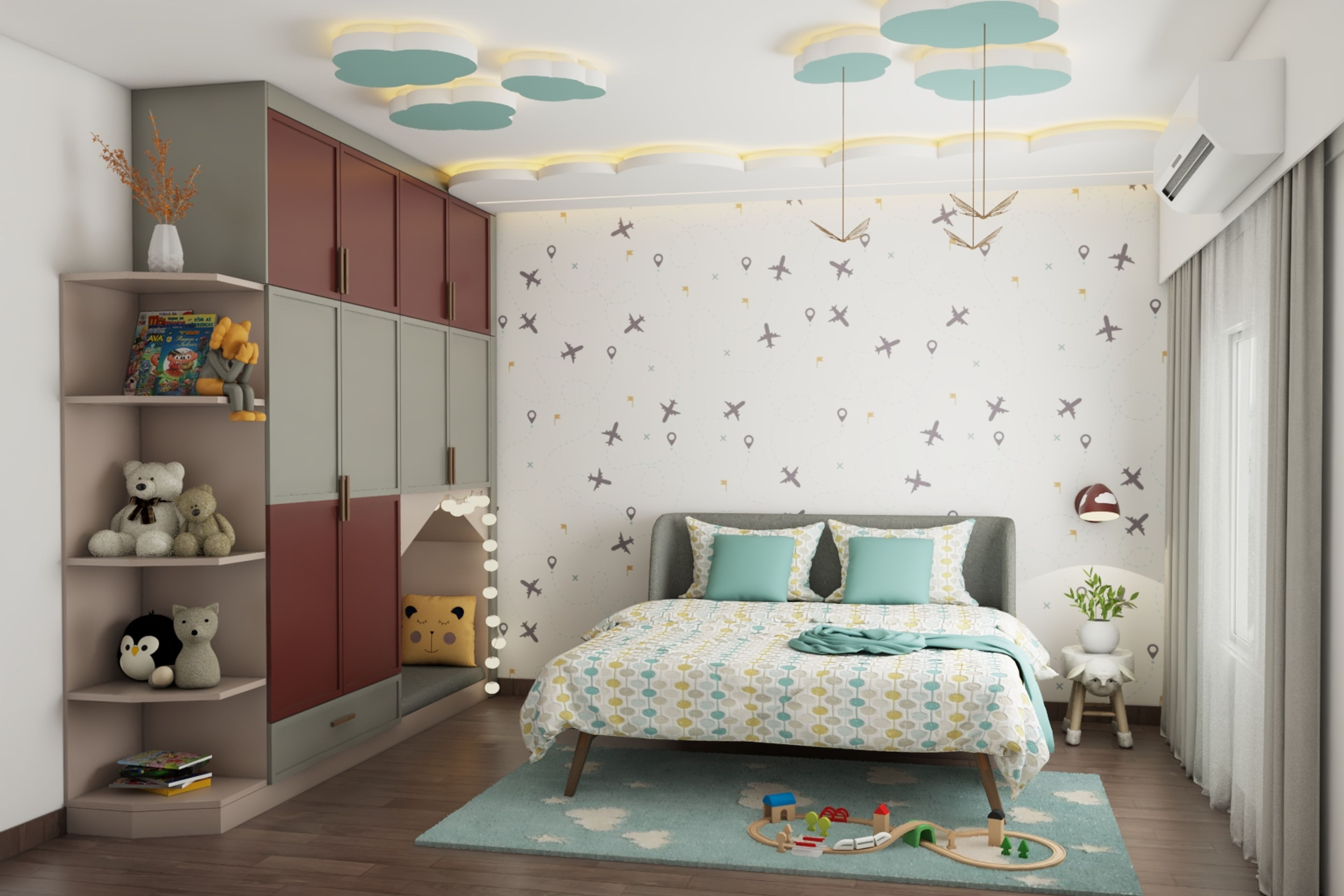 Kids' Room With Loft Storage - Livspace