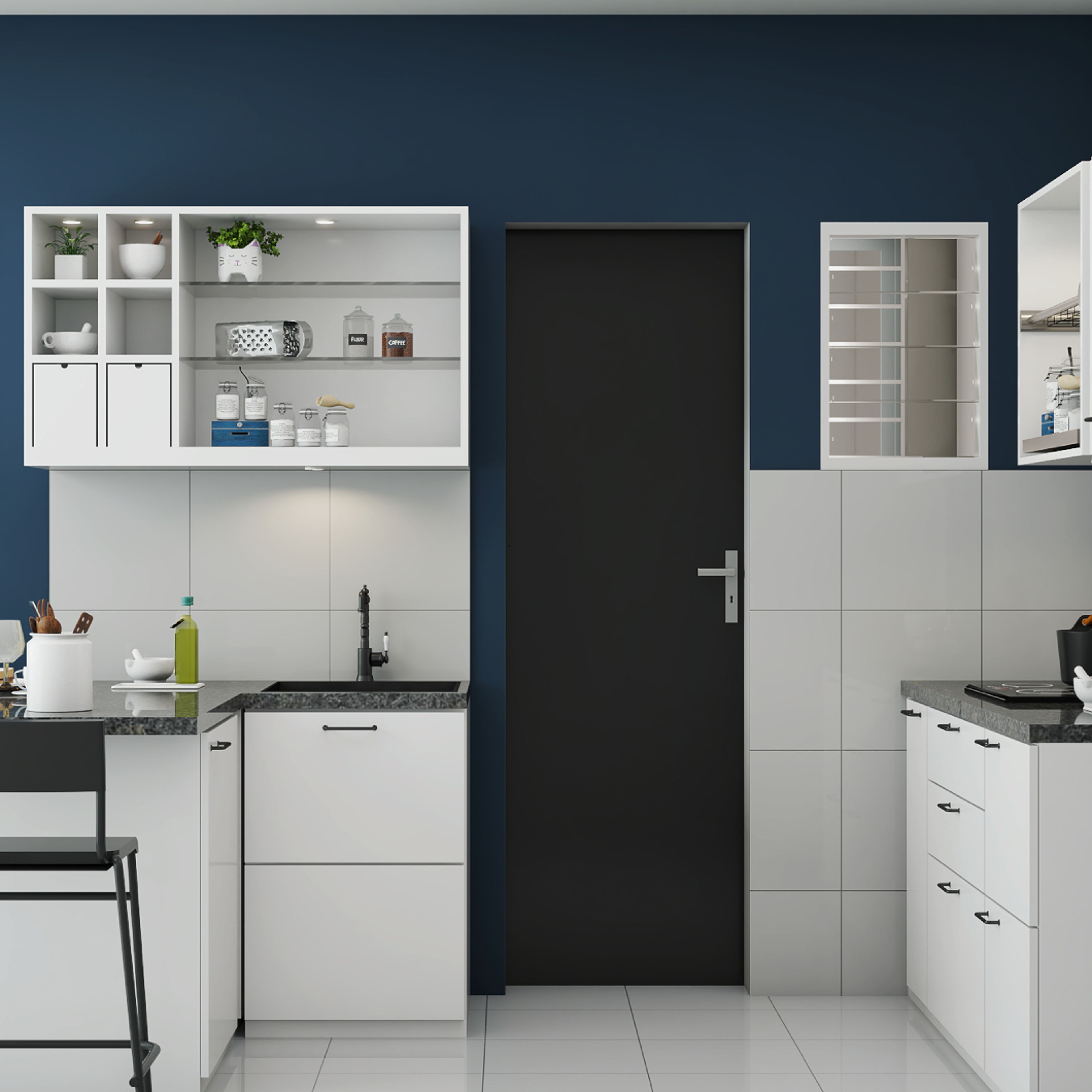 White Ceramic Tiles Design With A Matte Finish - Livspace