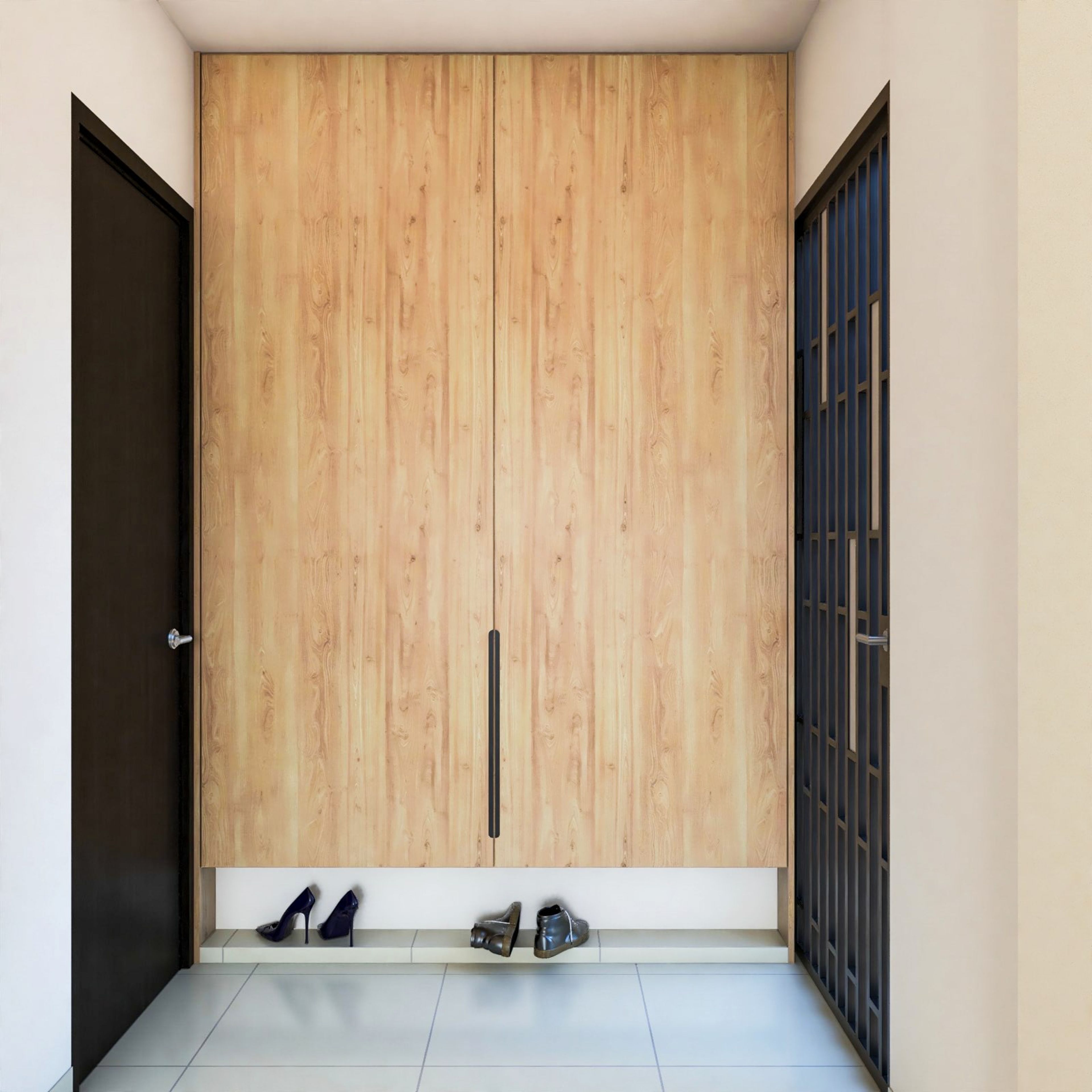 Wooden Foyer Design - Livspace