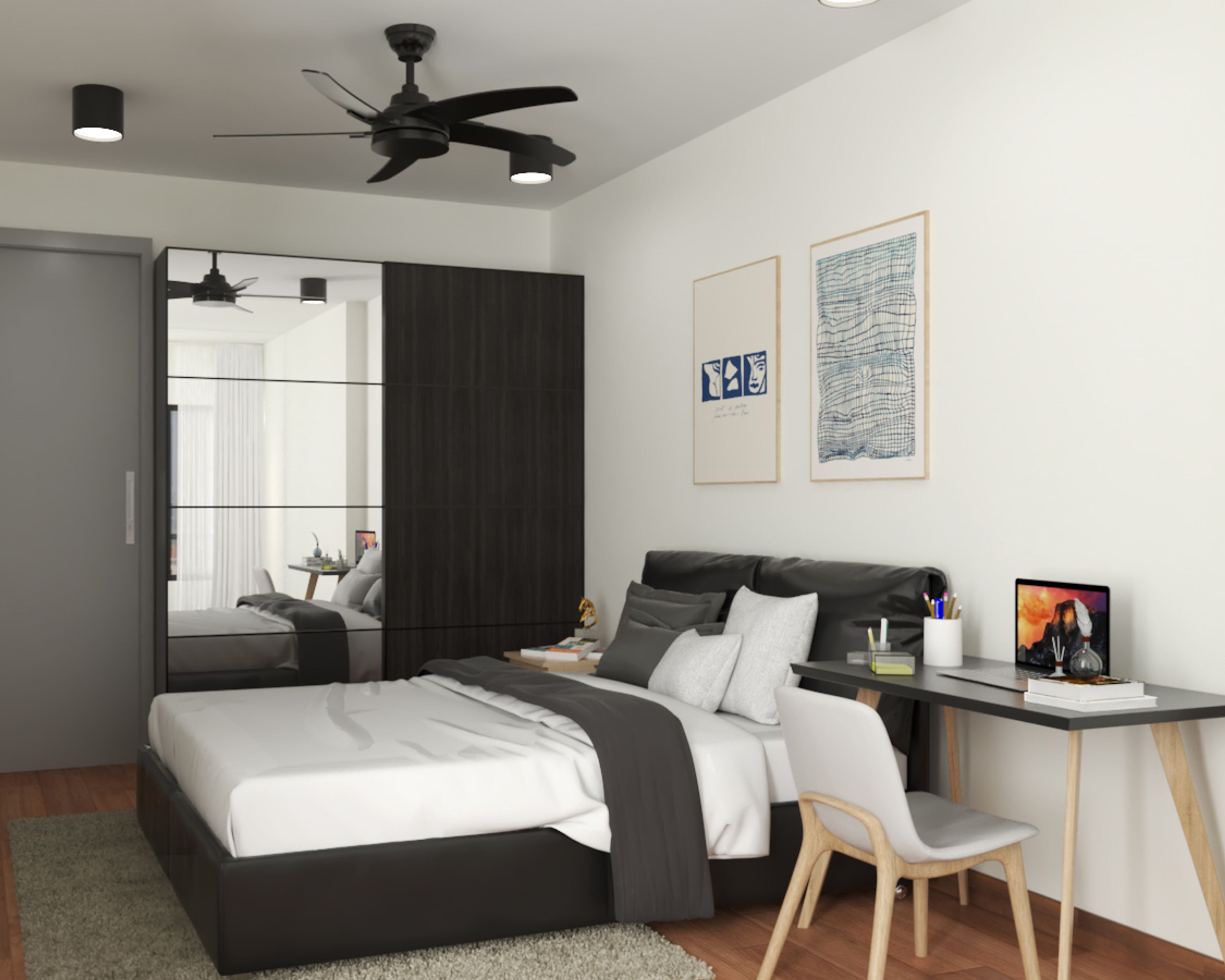 Dark Wood Wardrobe - Livspace