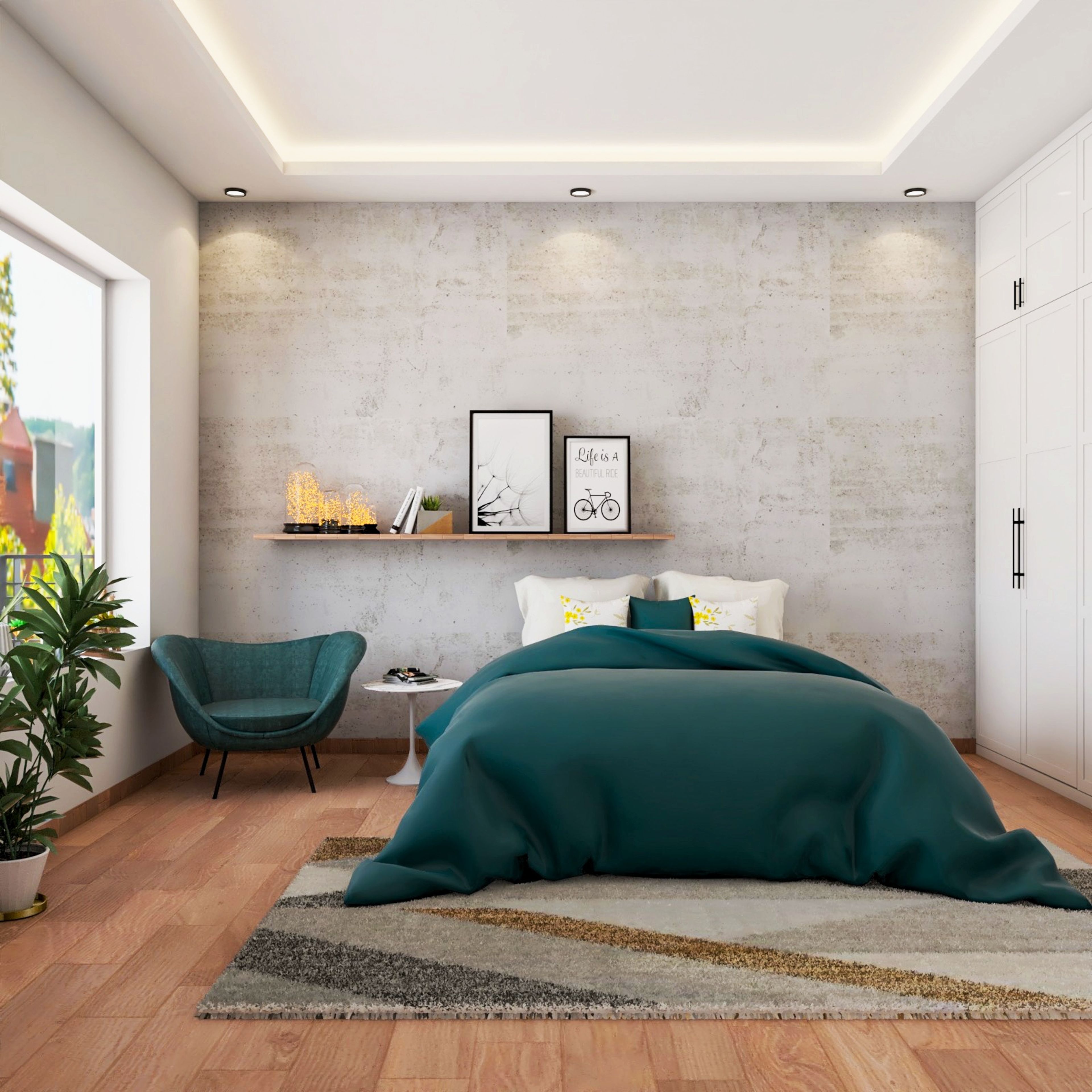 Rectangle Minimalistic Ceiling Design In Gypsum - Livspace