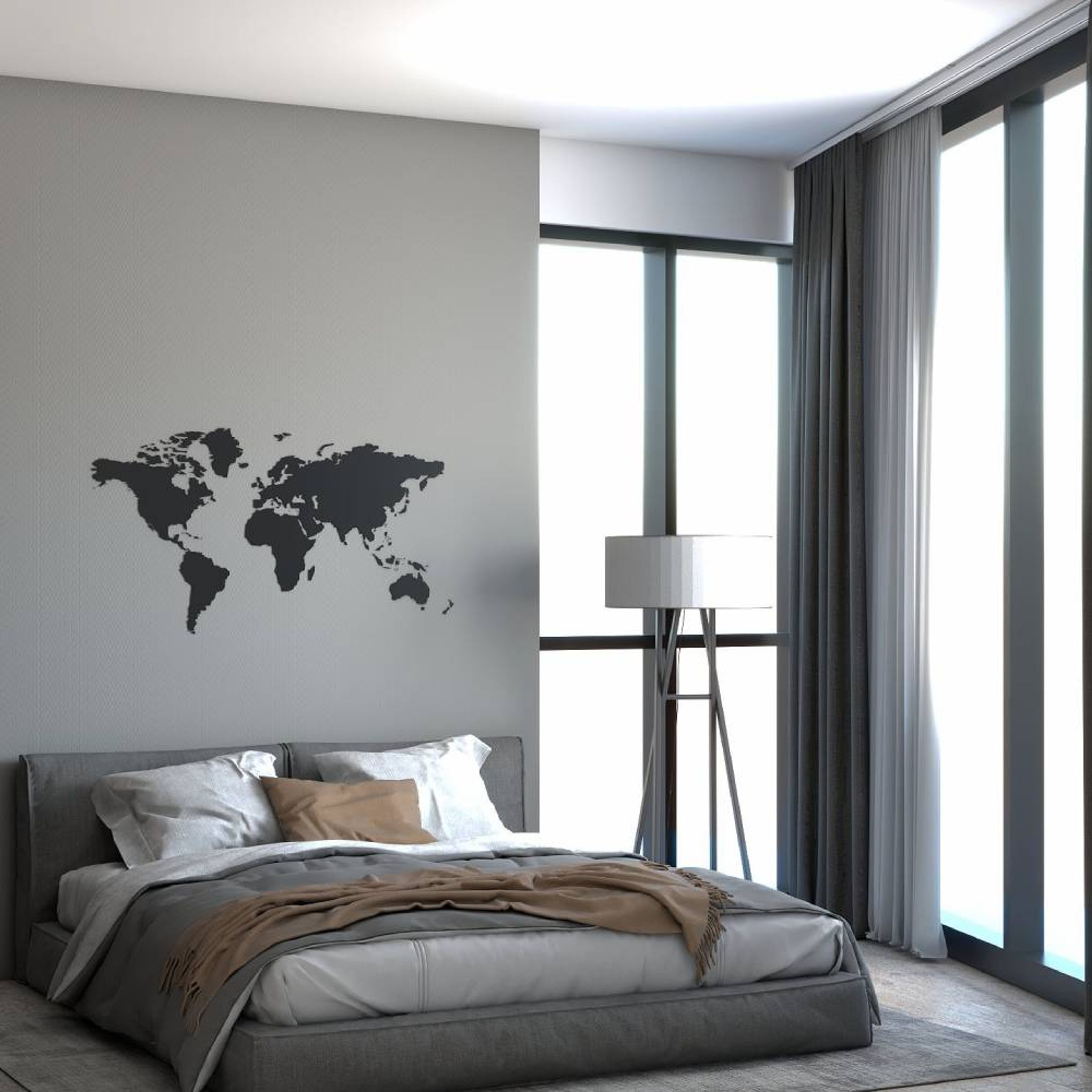 Modern Grey Wall Paint Design Contrasted with White Ceiling - Ideal for Bedrooms - Livspace