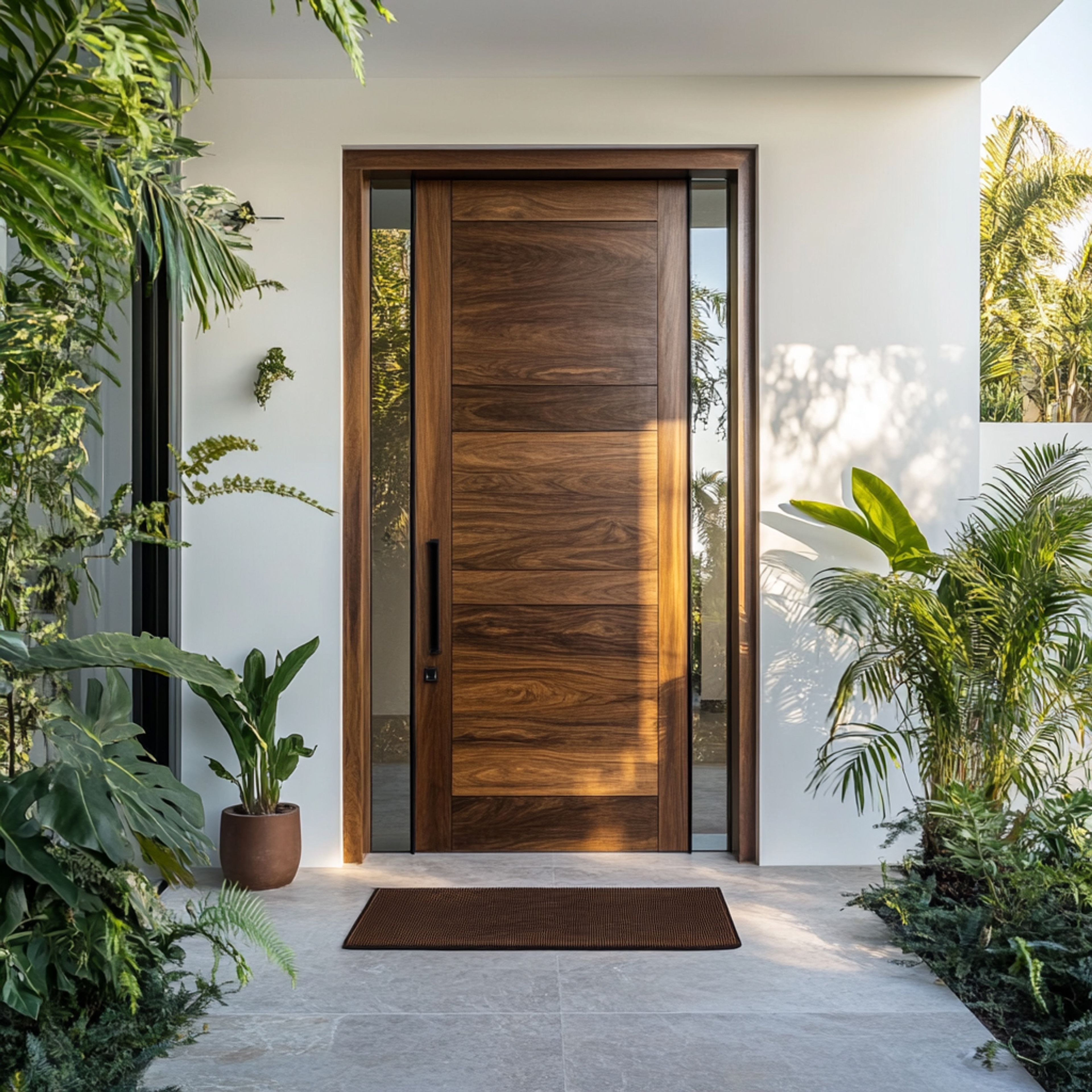 Modern Swing Single Door Design with Glass and Matte Finish