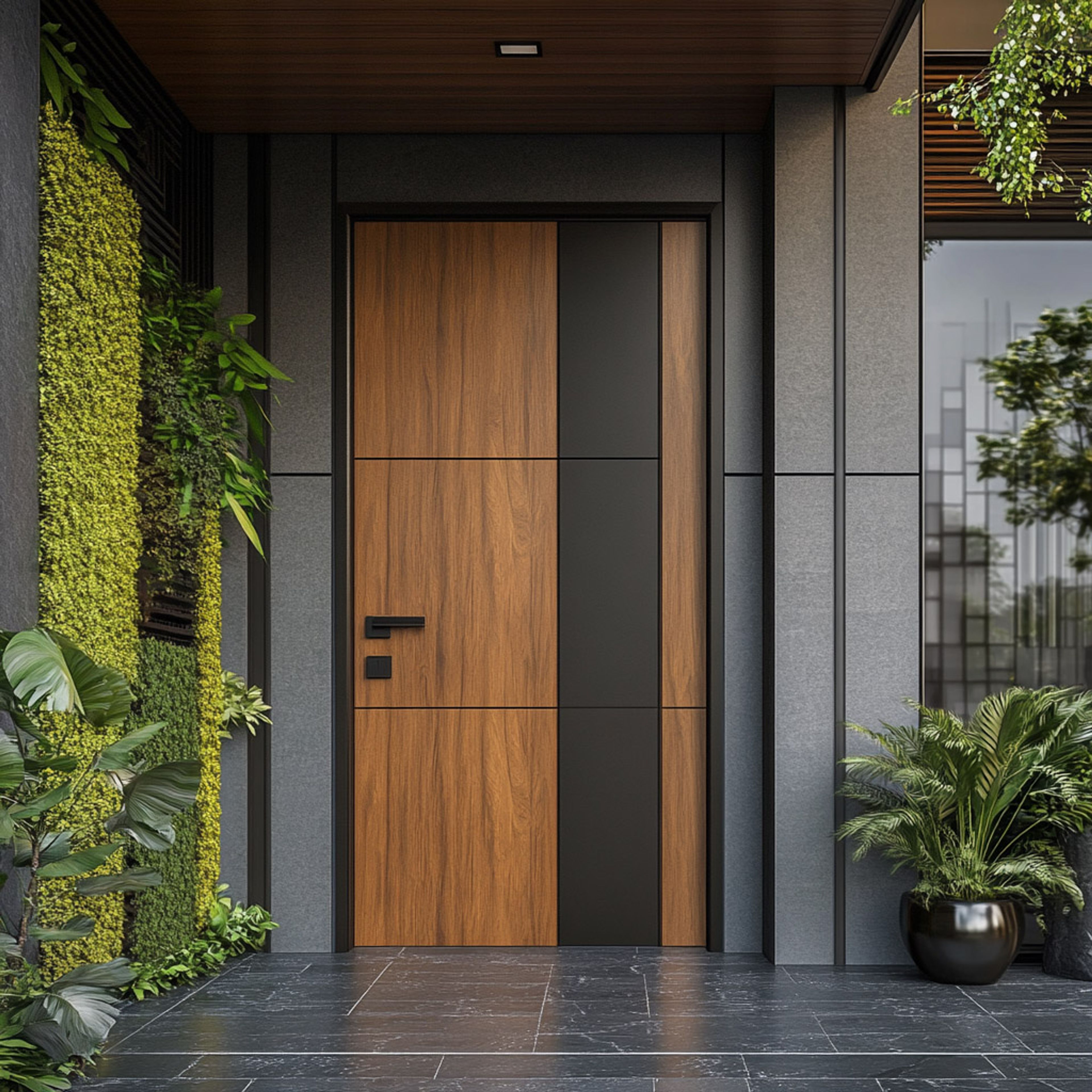 Modern Single Swing Door Design with Matte Finish