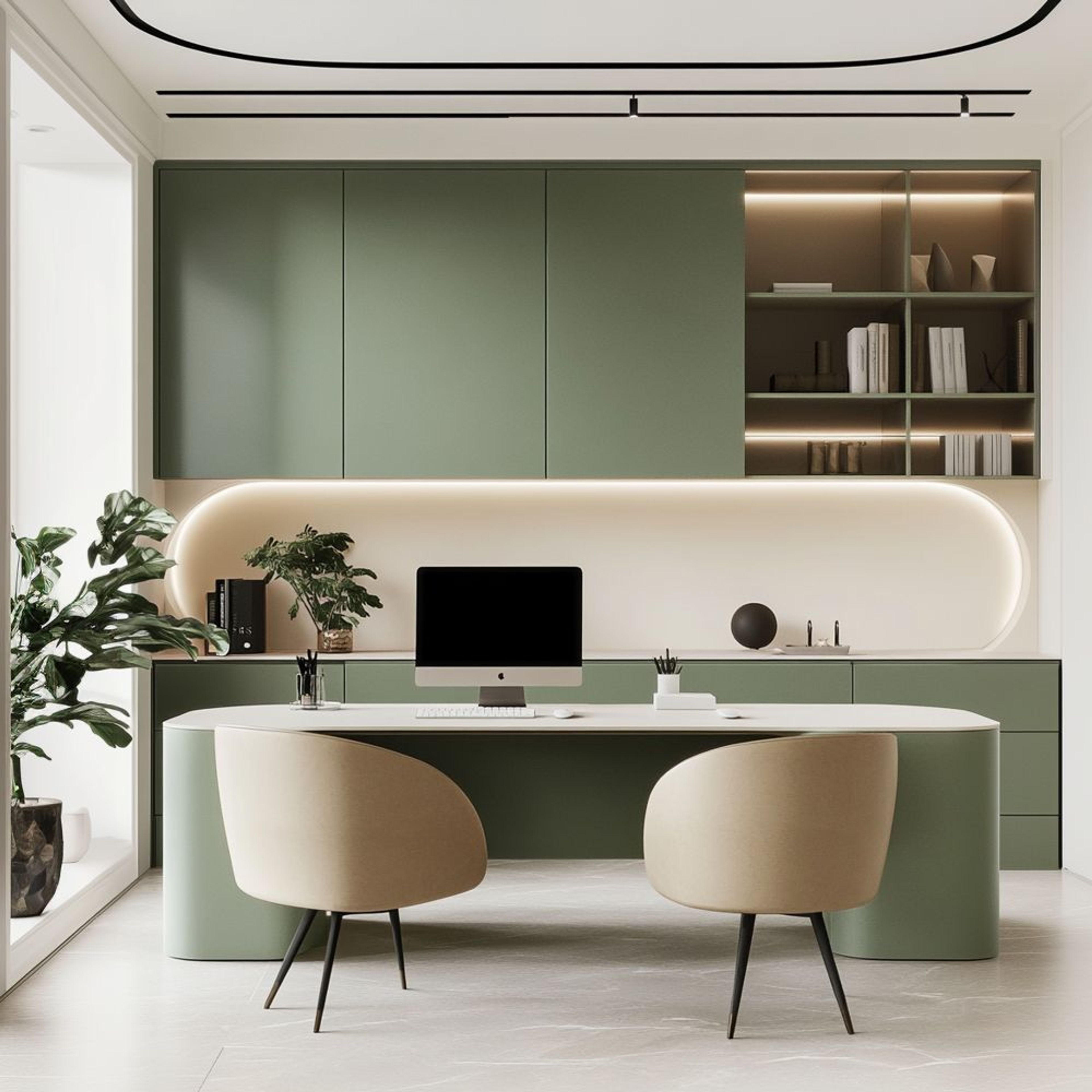 Mint Green Home Office Design