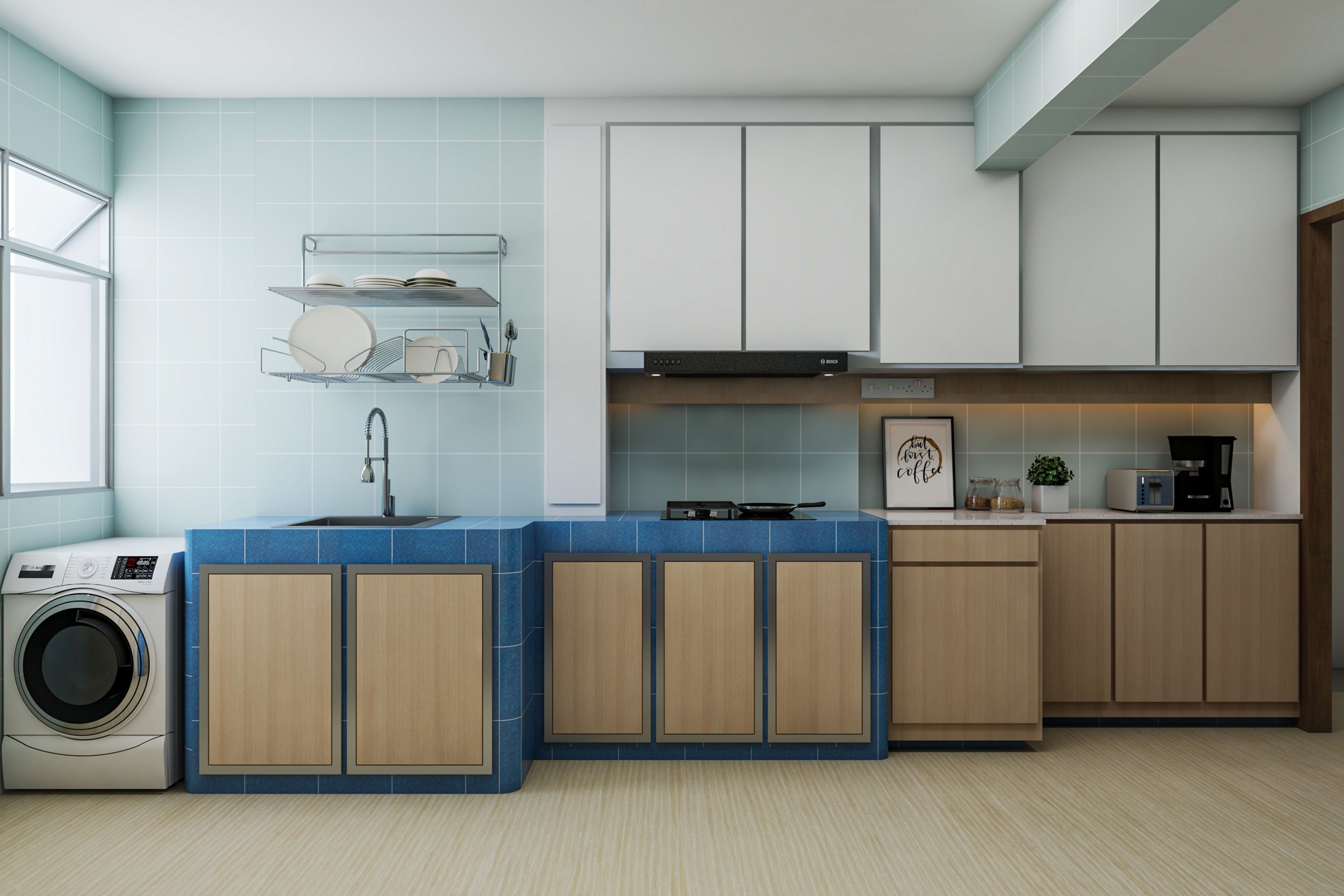 Modern Minimalist Kitchen Wall Tiles - Livspace