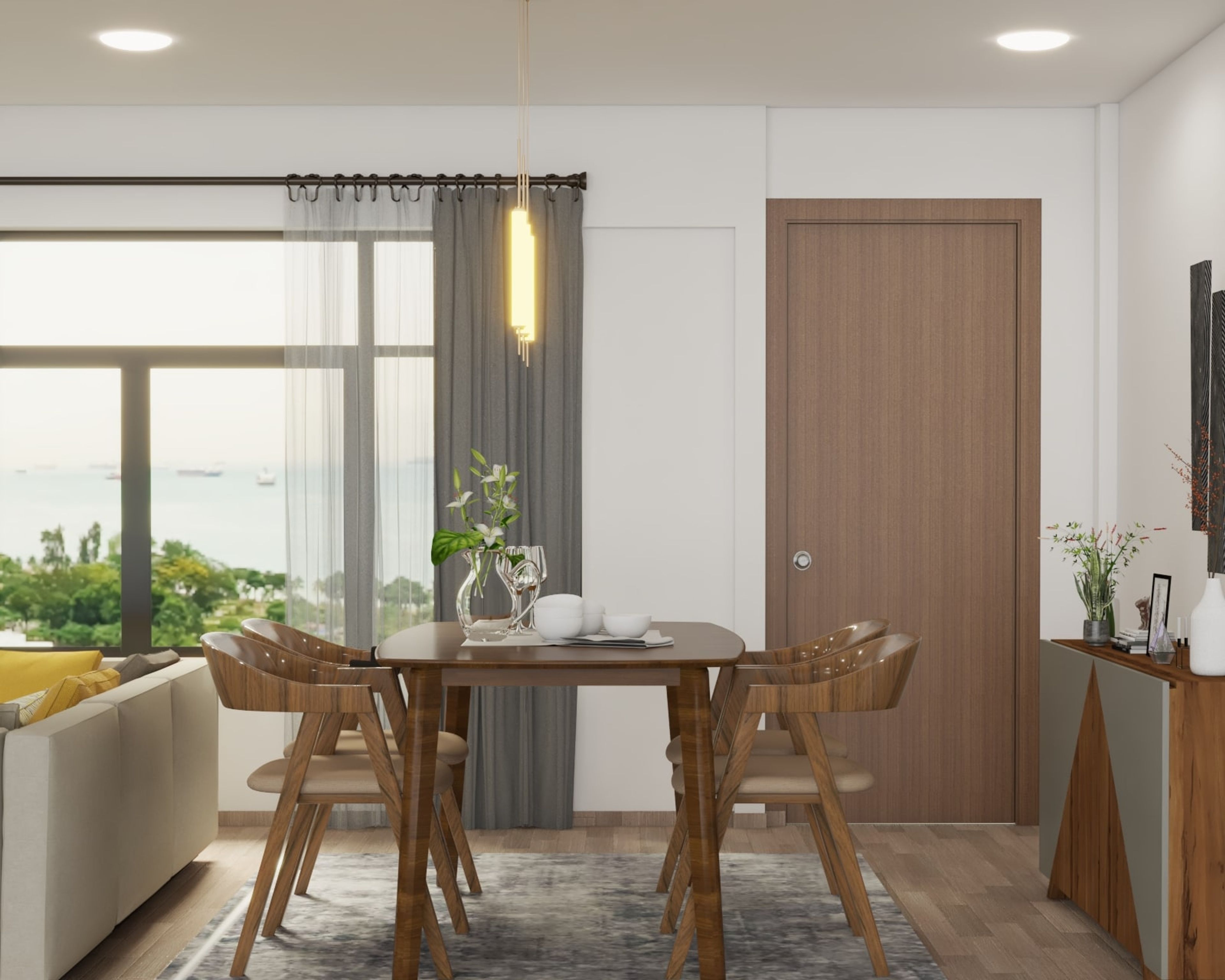 4-Seater Dining Room Design - Livspace