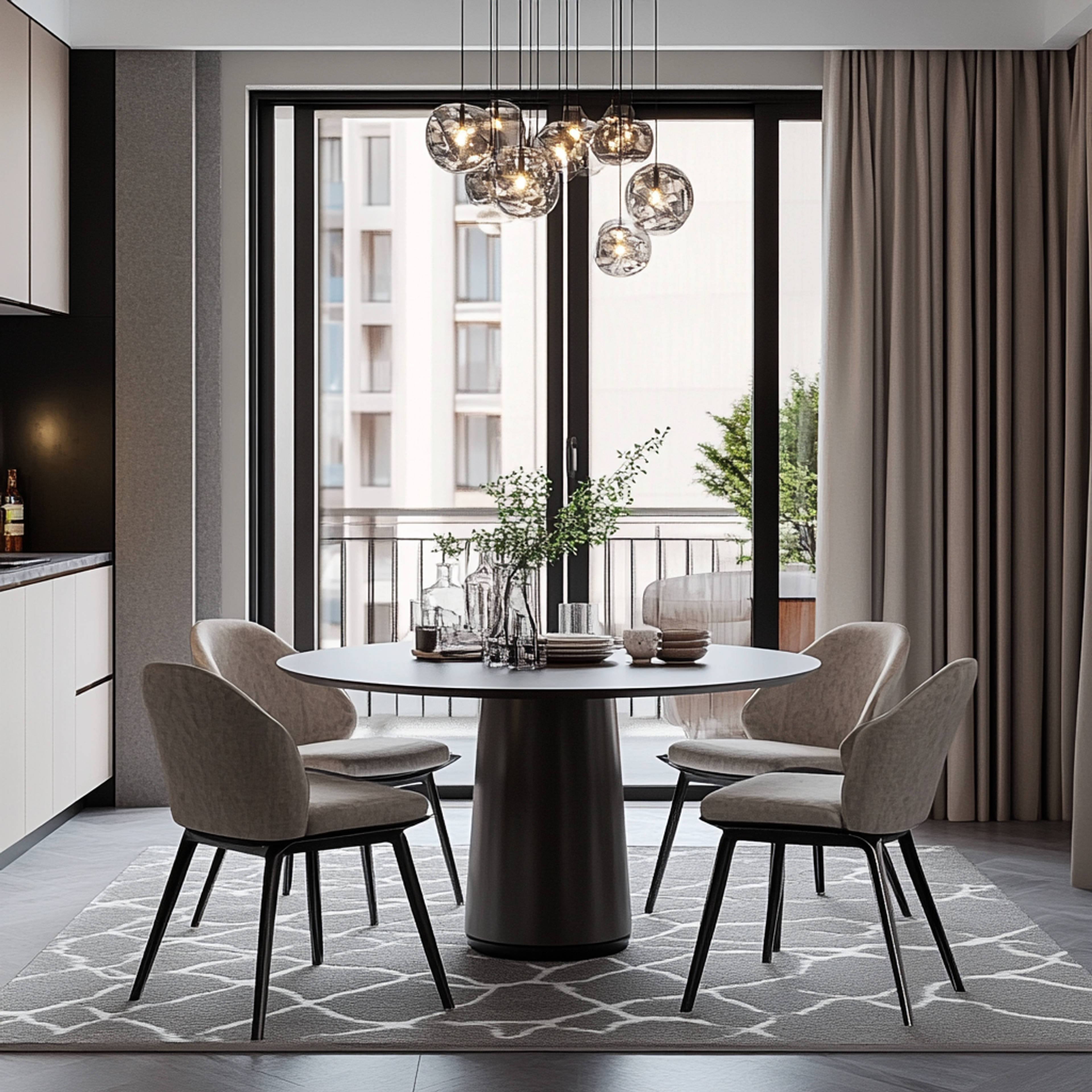 Dining Room Design with Wooden Table