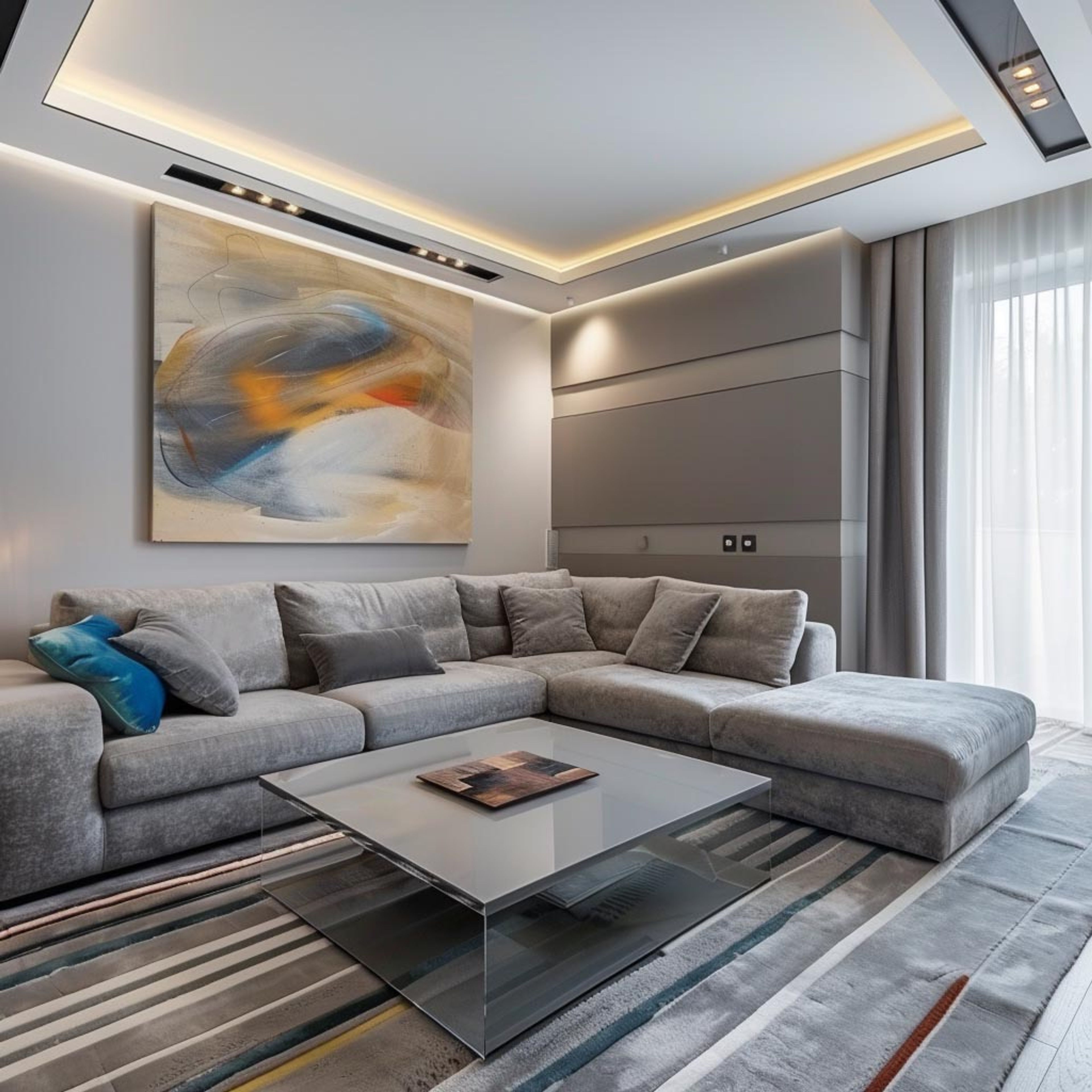 Rectangle Gypsum False Ceiling Design