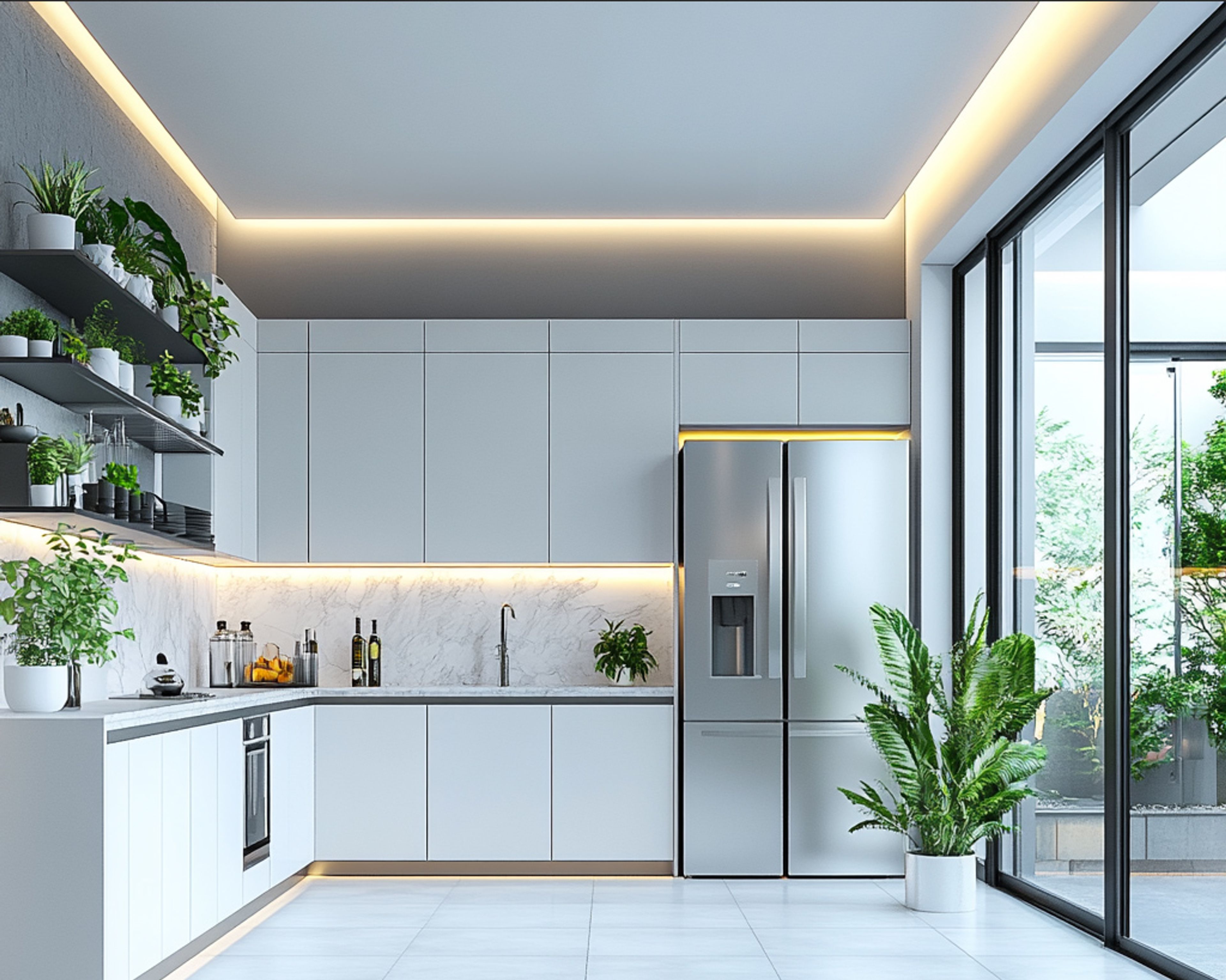 Rectangular False Ceiling Design with Cove Lighting