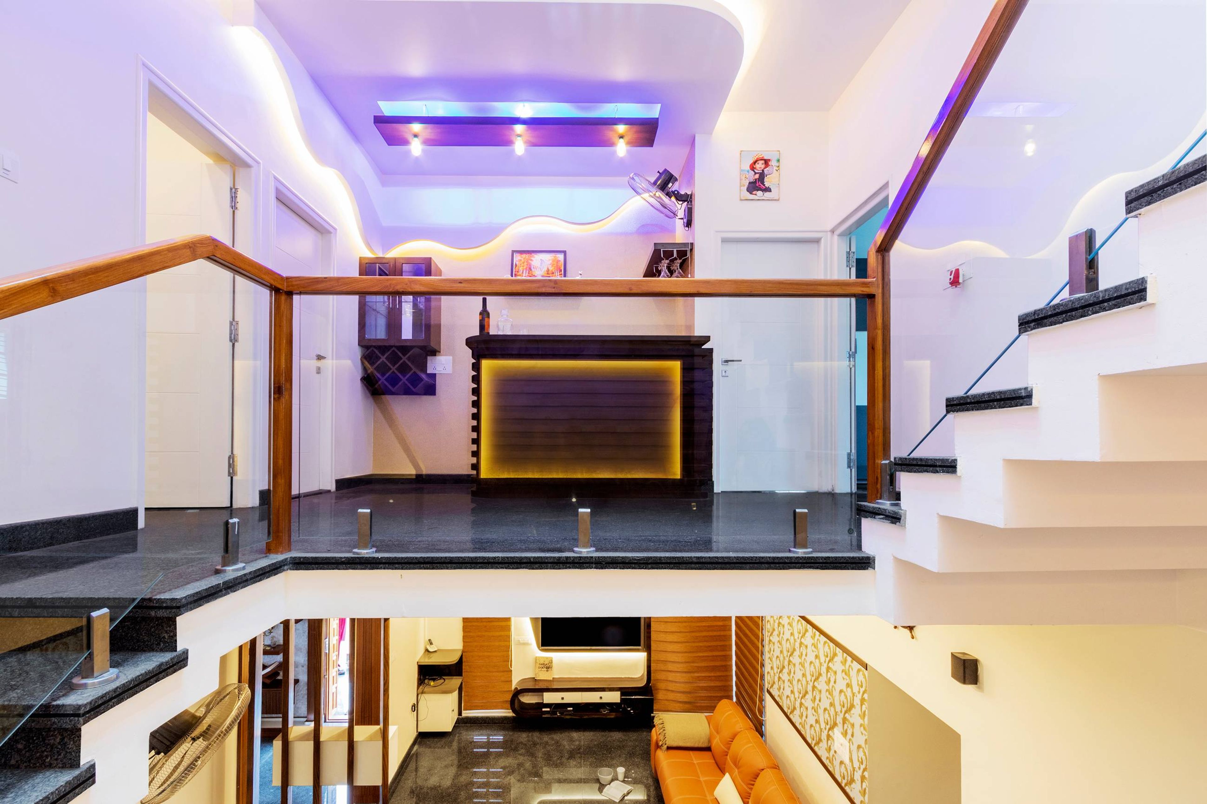 POP False Ceiling With Iridescent Glow - Livspace