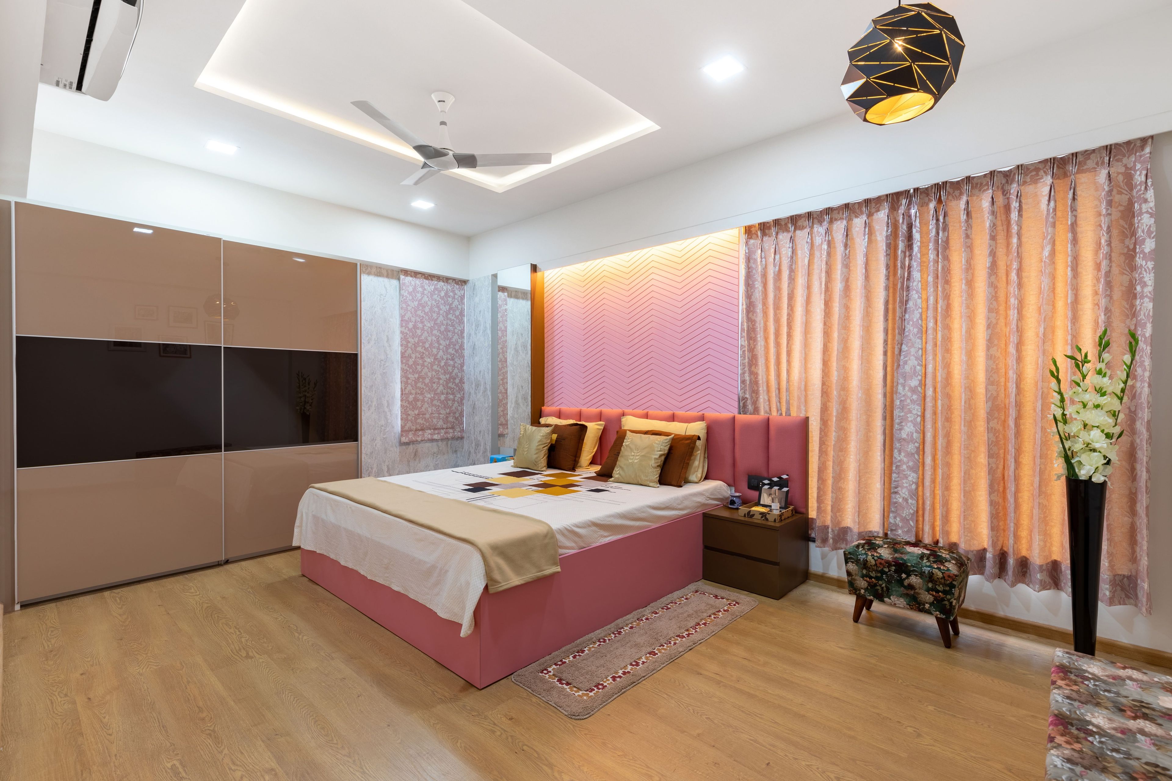 Contemporary House Design For 3-BHK Flat In Ahmedabad