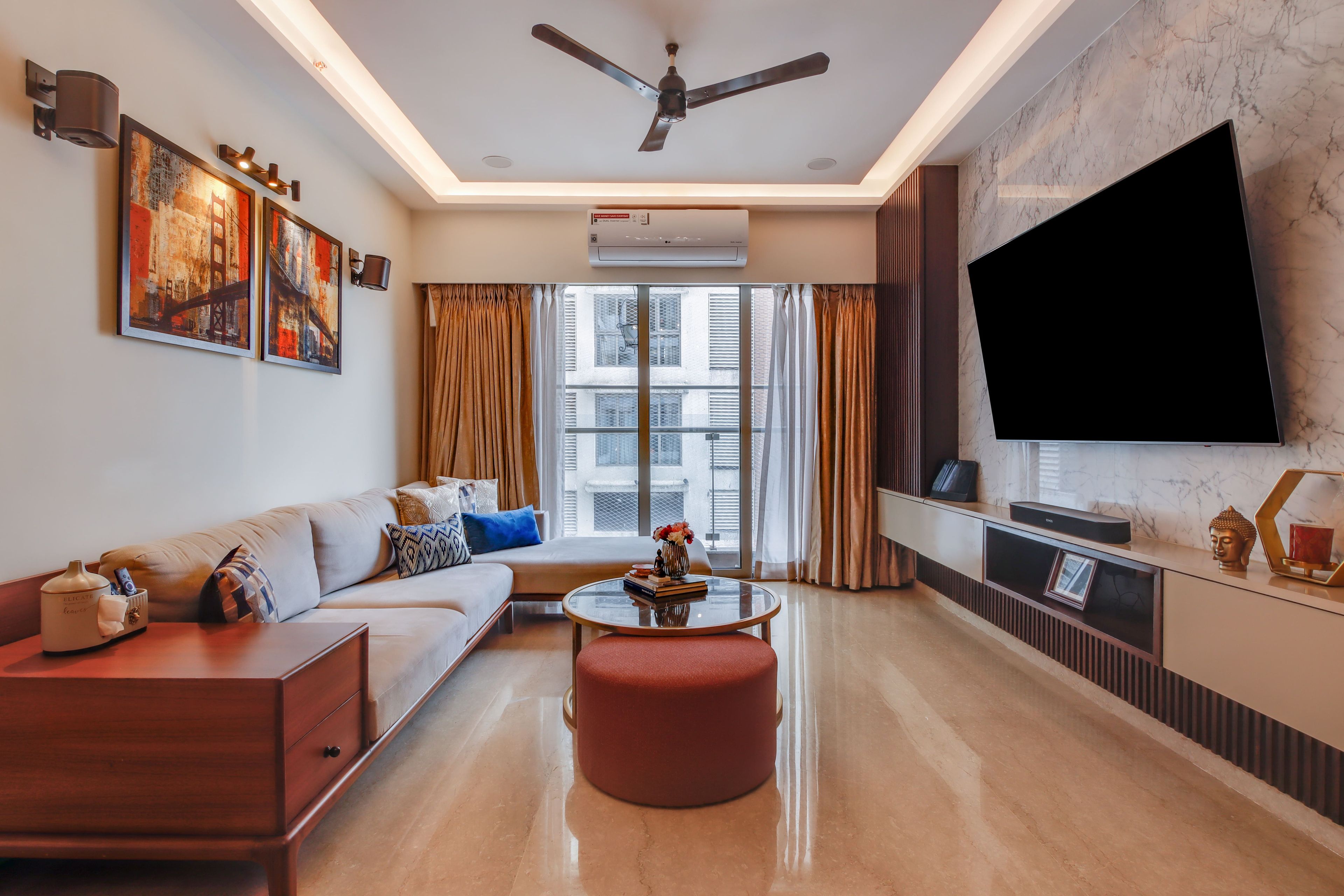 Transitional 3-BHK Mumbai House Design - Livspace