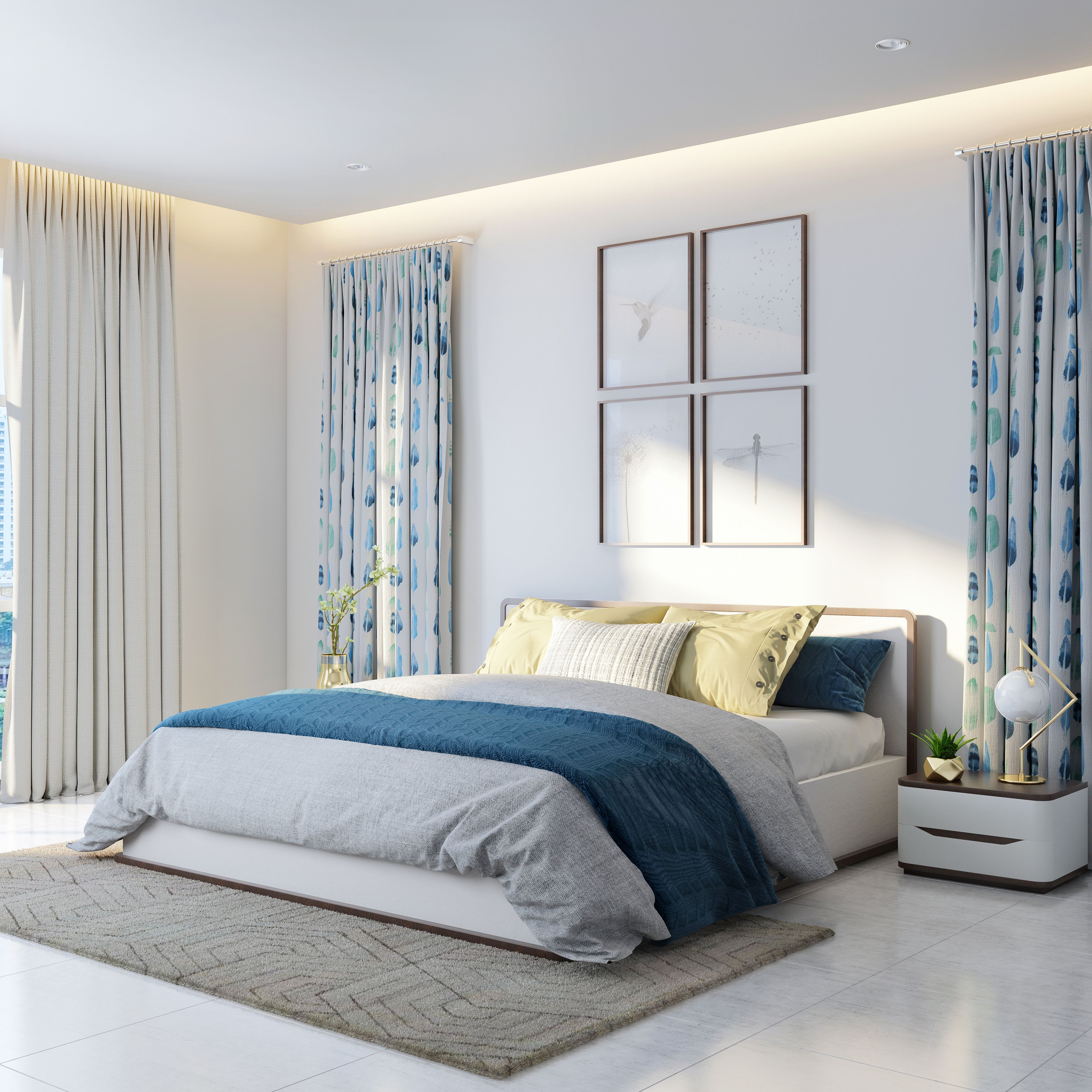 Tropical Master Bedroom With Sea Inspired Theme