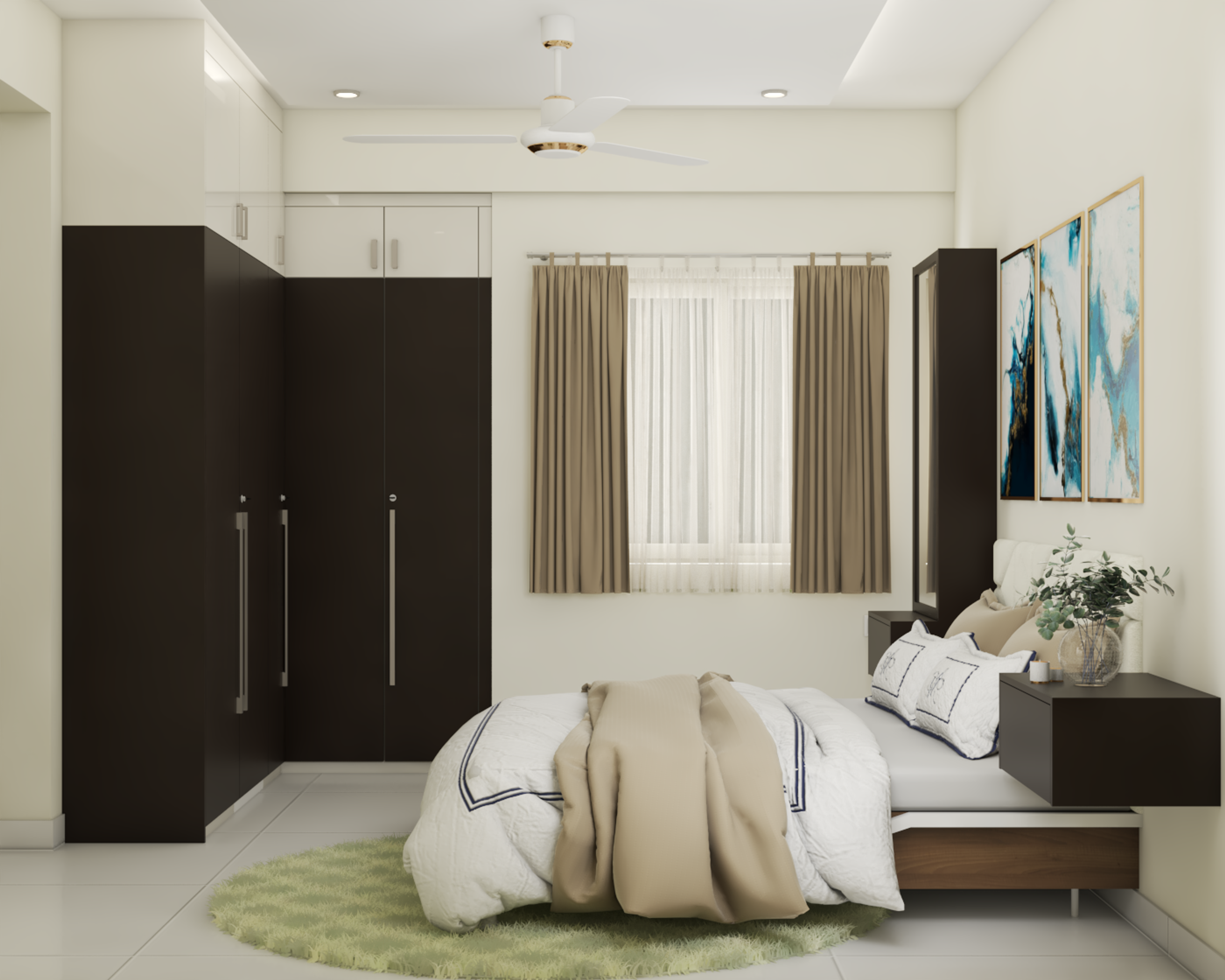 Modern Coastal Style Bedroom - Livspace