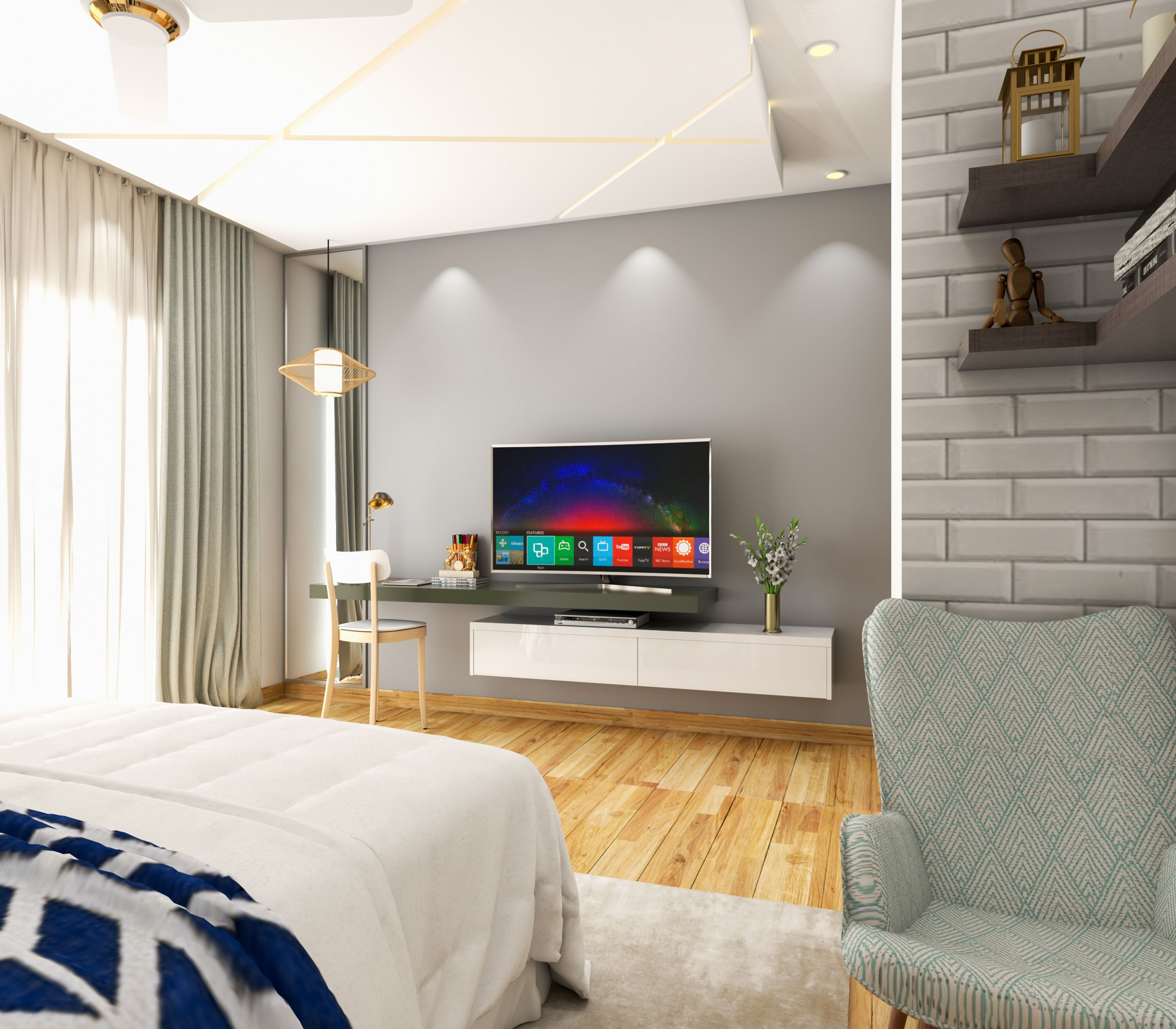 Minimal Spacious Bedroom - Livspace