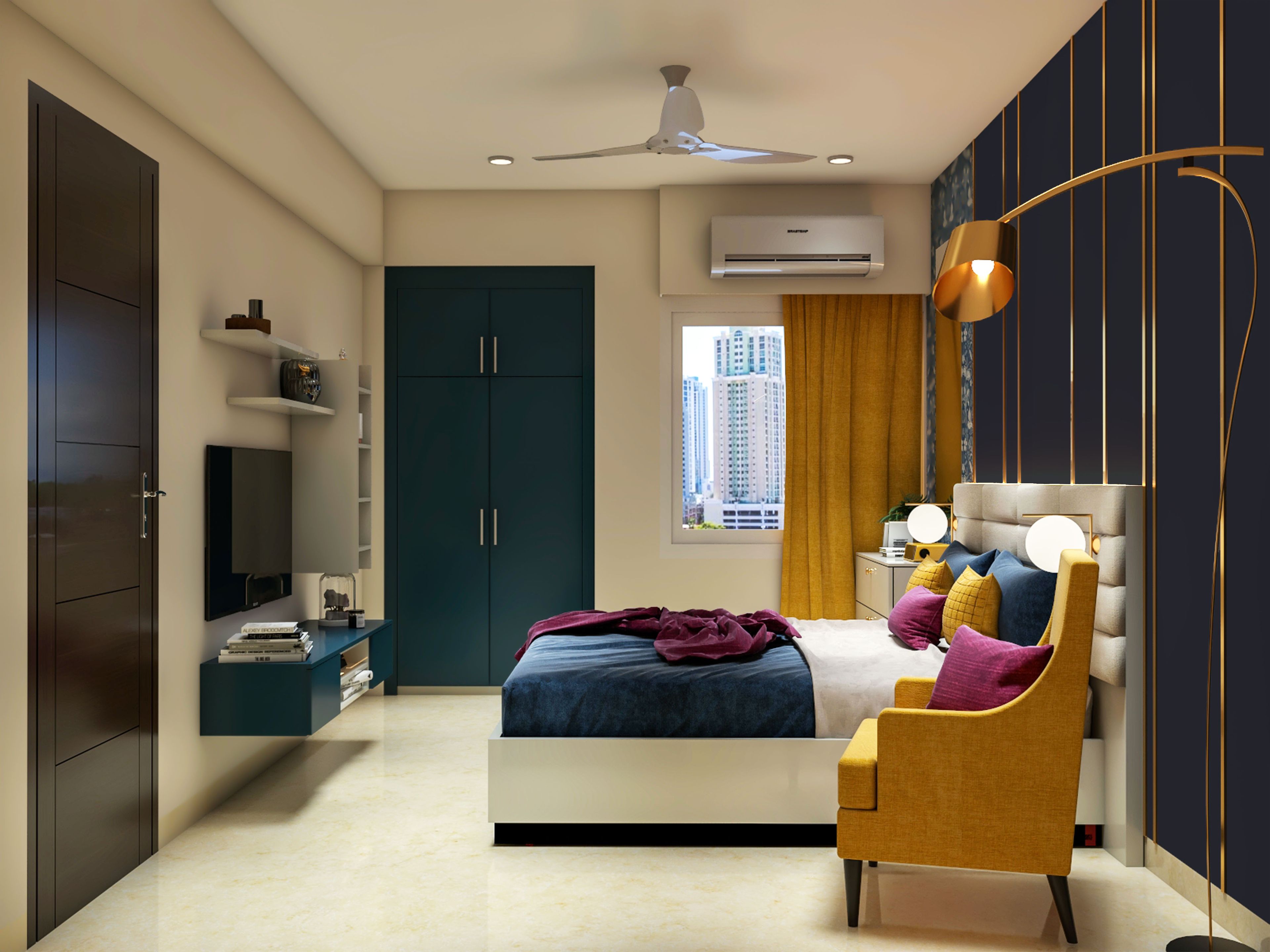 Modern Spacious Bedroom - Livspace