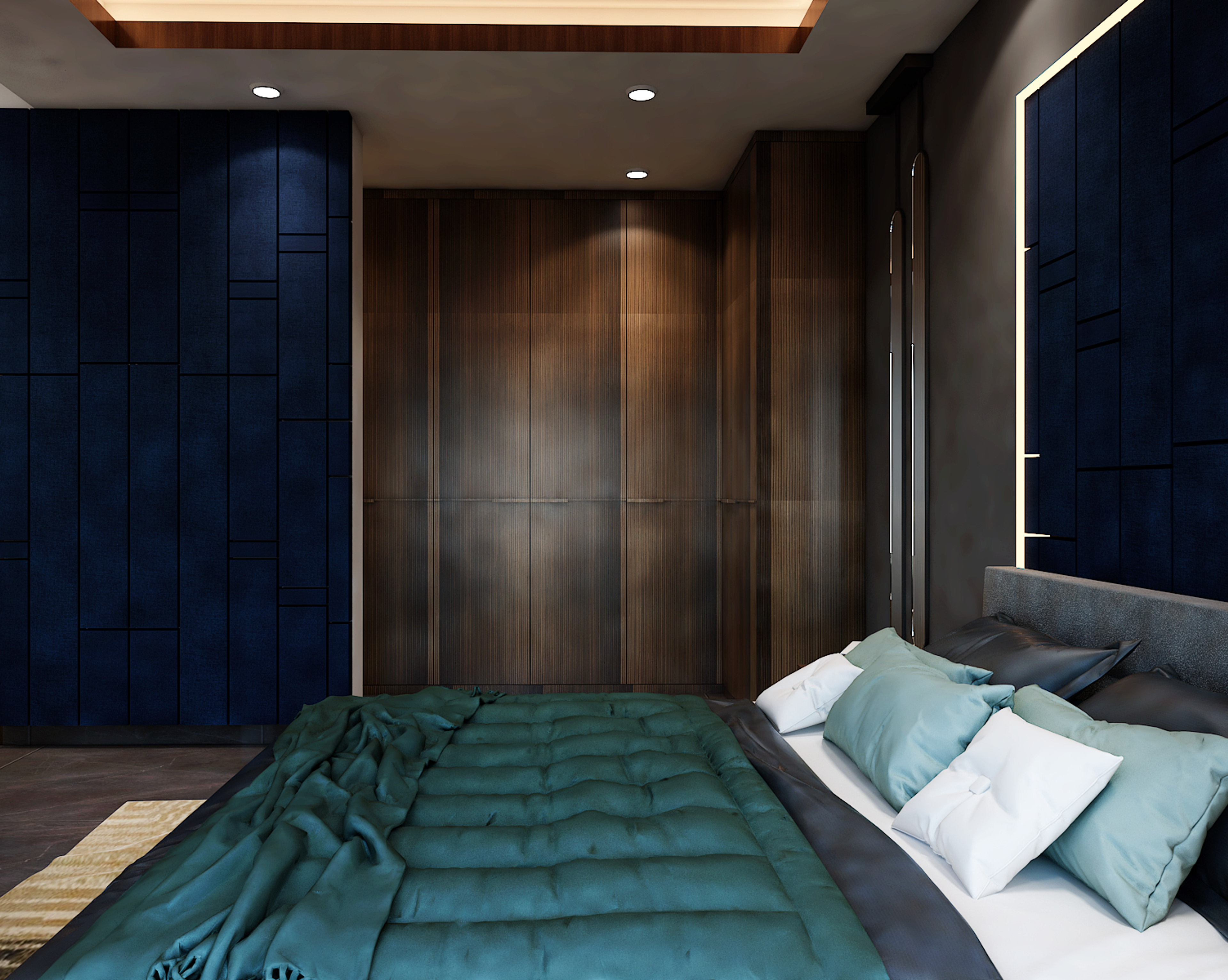 Rustic Bedroom with Accent wall - Livspace