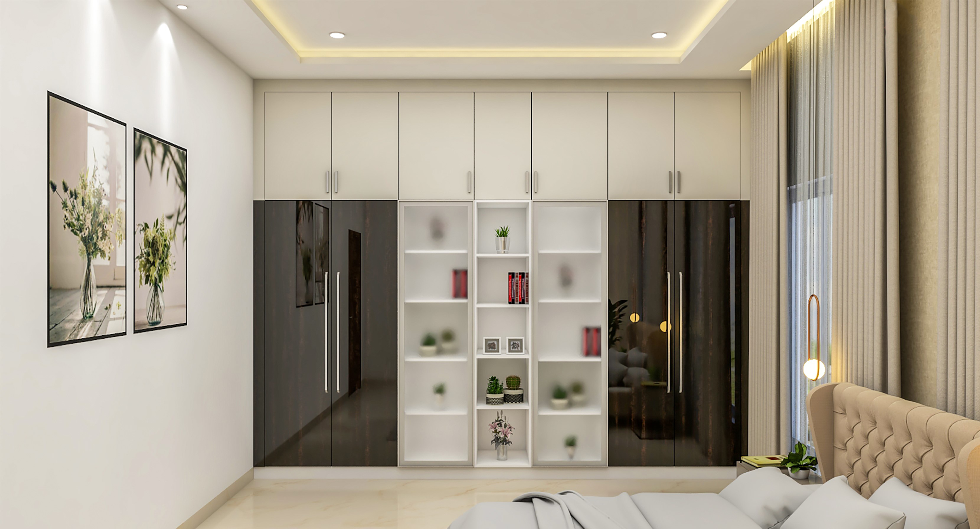 Classic Bedroom with Pastel Shades - Livspace