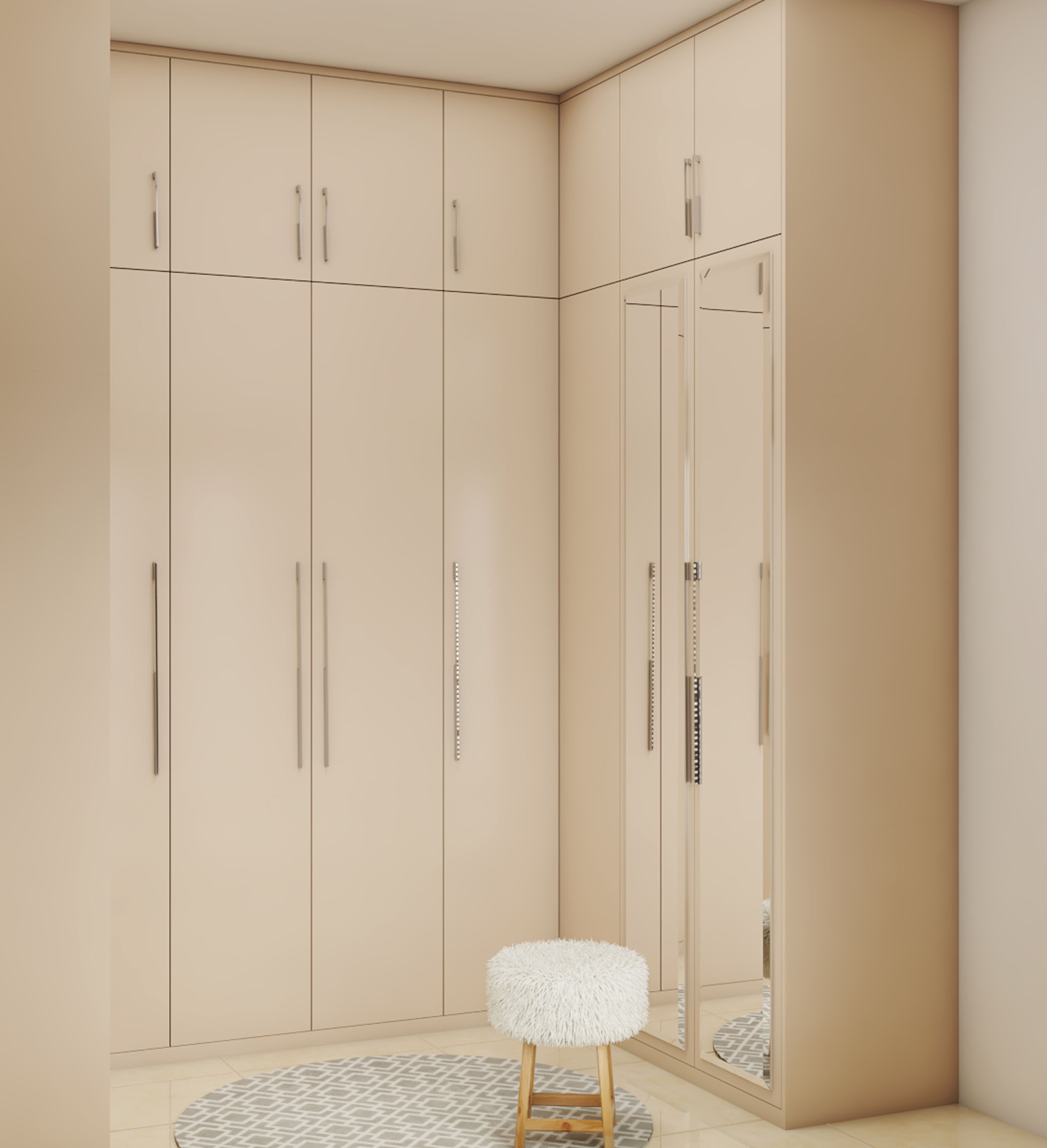 Contemporary Bedroom with Separate Wardrobe - Livspace