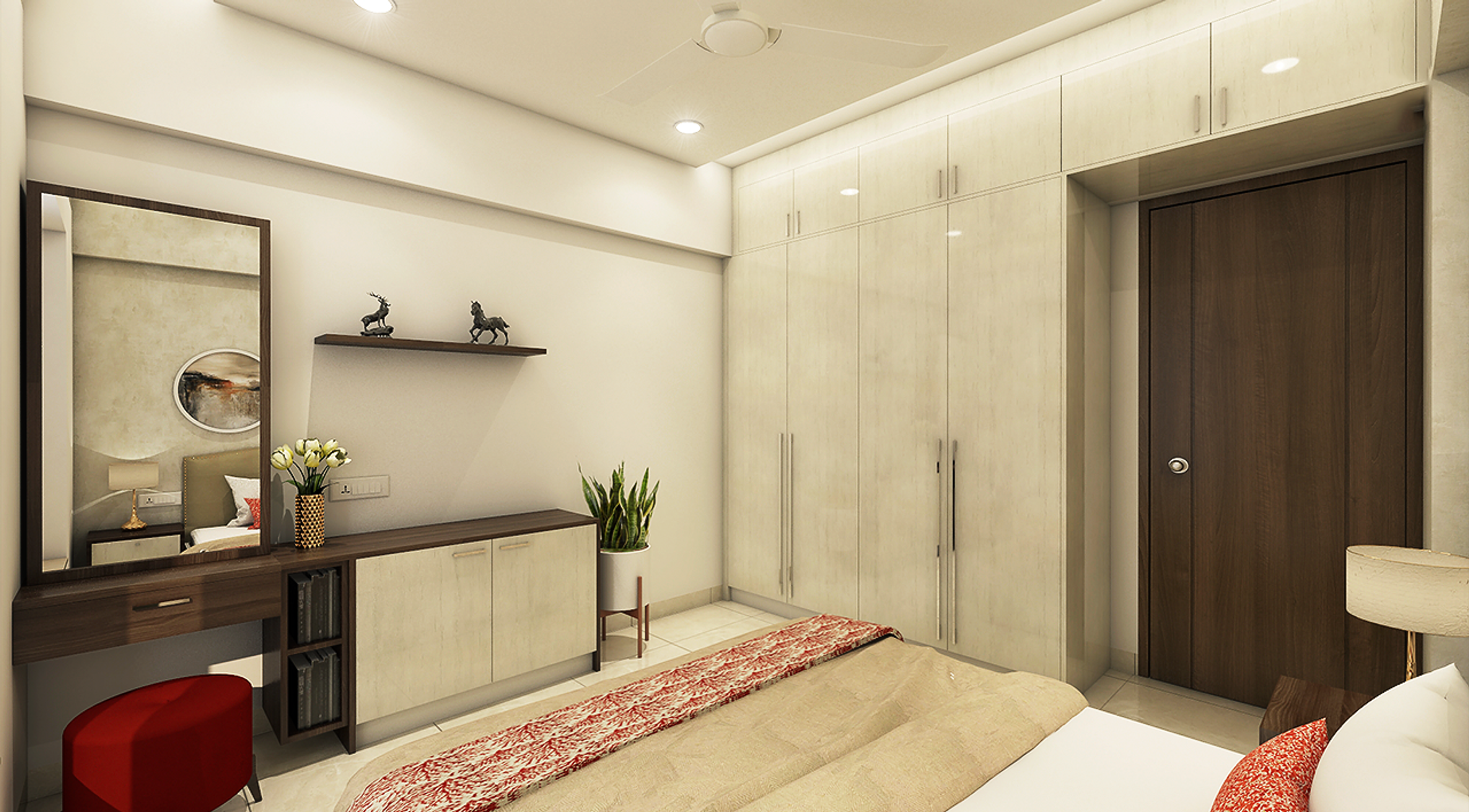 Airy Minimal Design Master Bedroom - Livspace