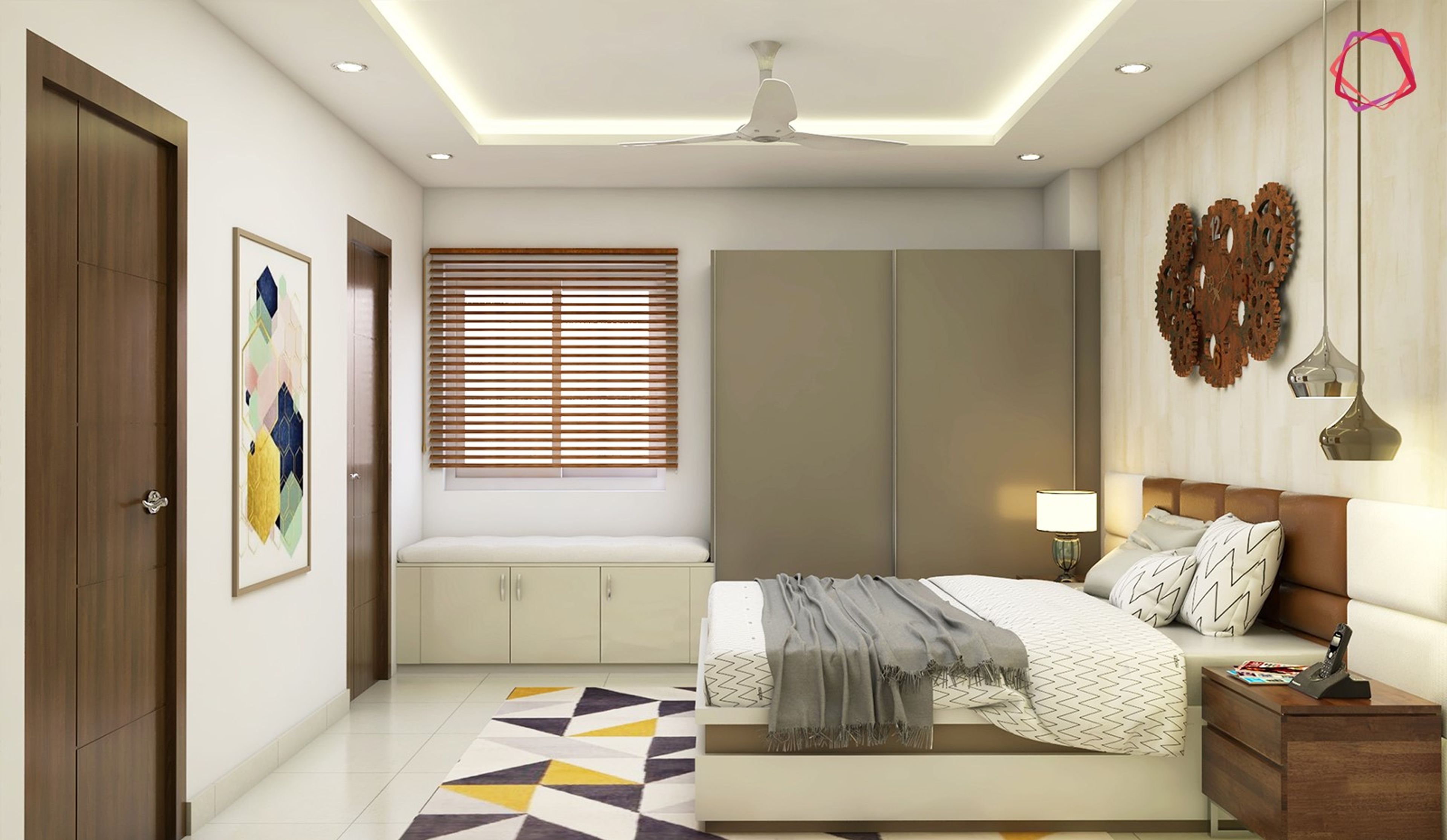 Quaint artefact Modern Design Bedroom - Livspace