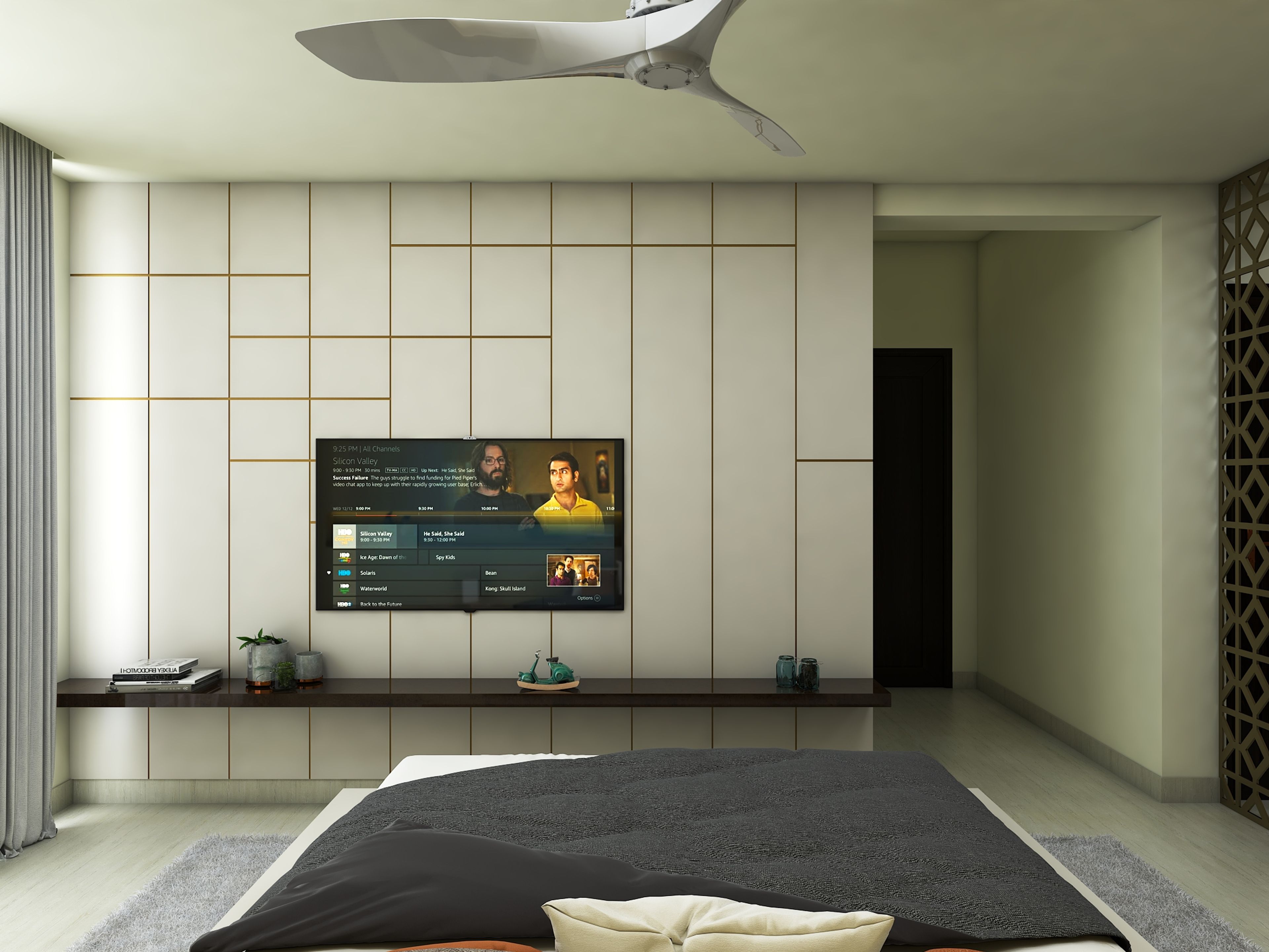 Deluxe Mid-century Modern Design Bedroom - Livspace