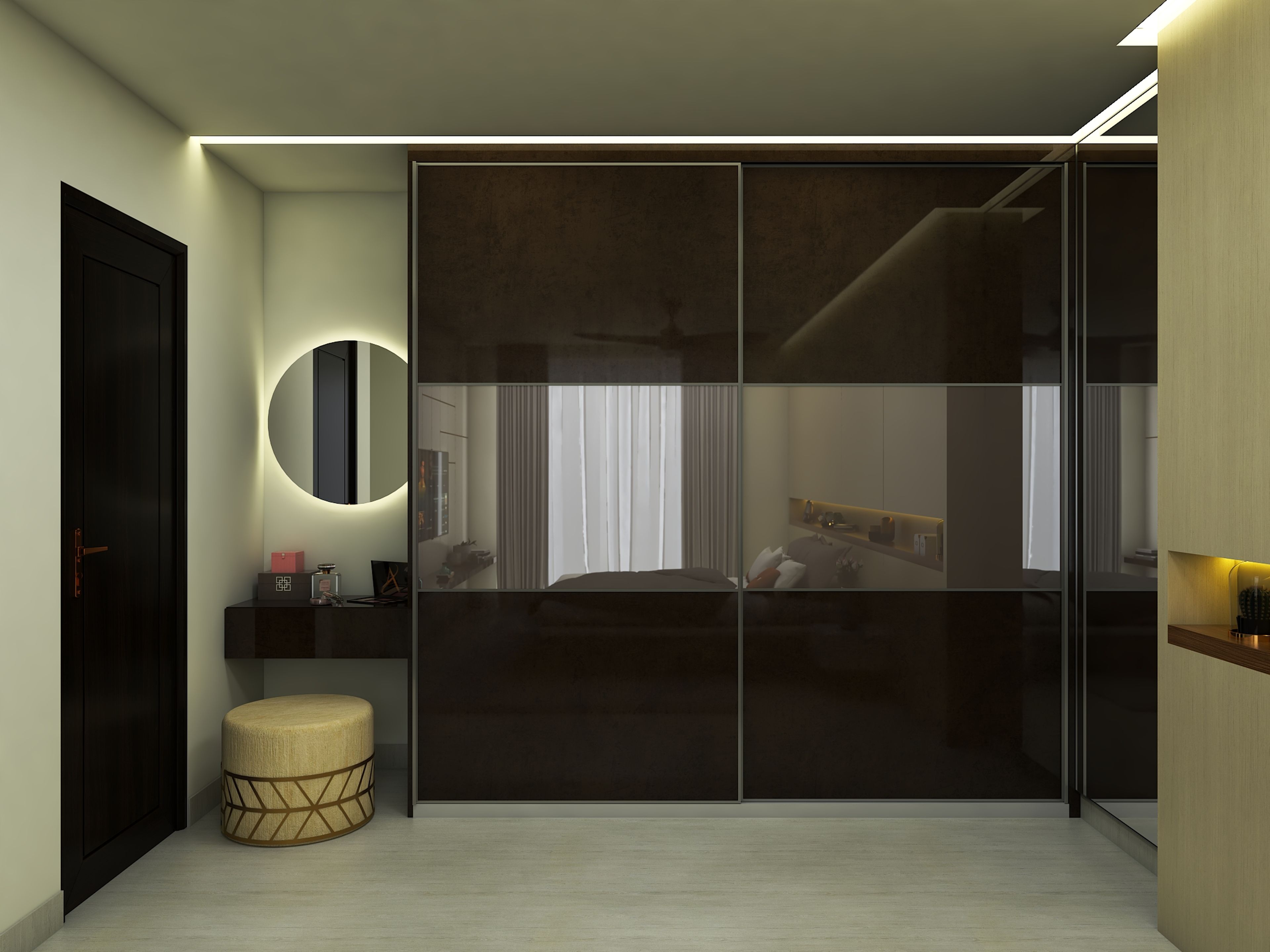 Deluxe Mid-century Modern Design Bedroom - Livspace