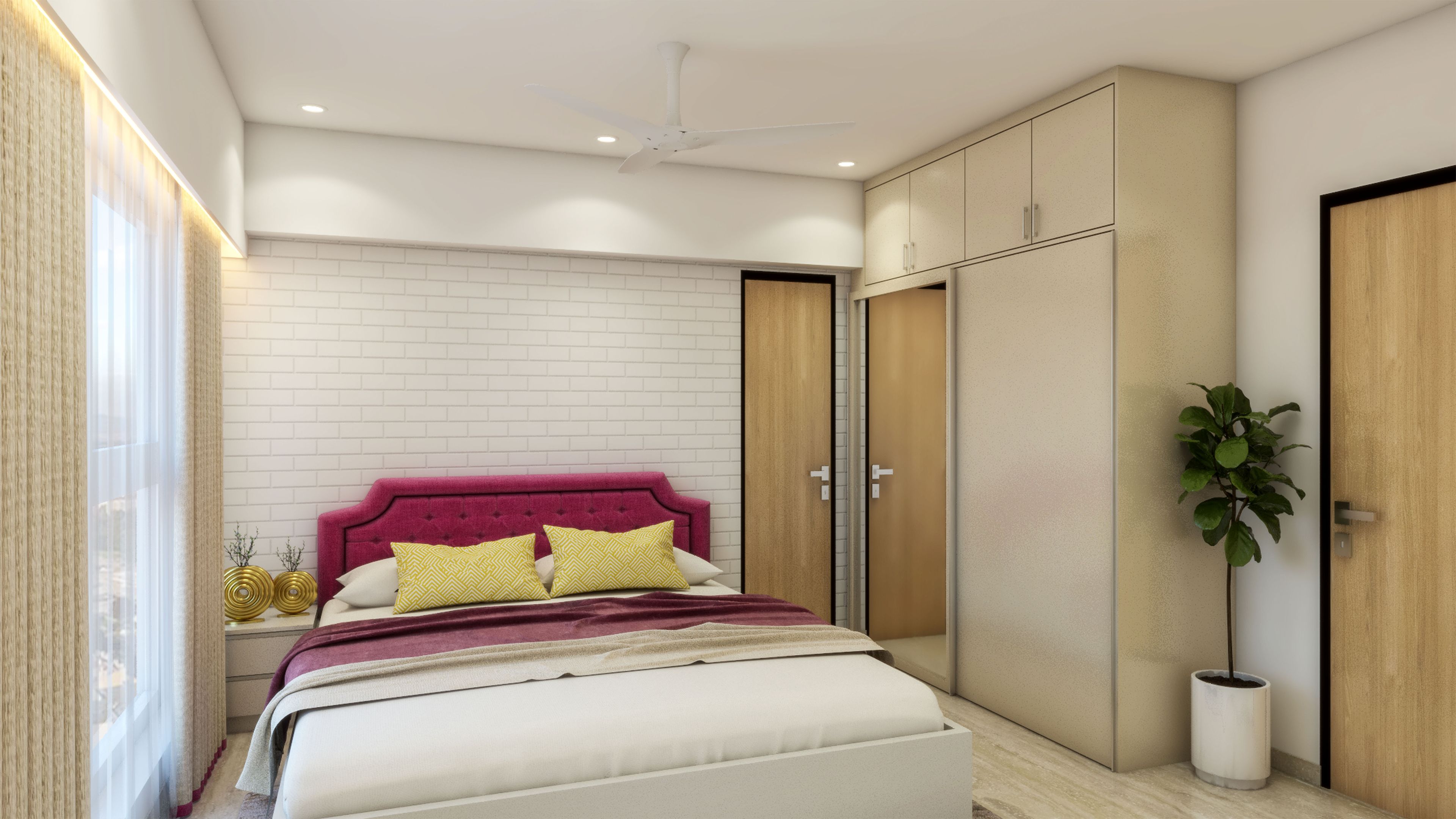 Small Modern Master Bedroom With Storage For Rental Homes