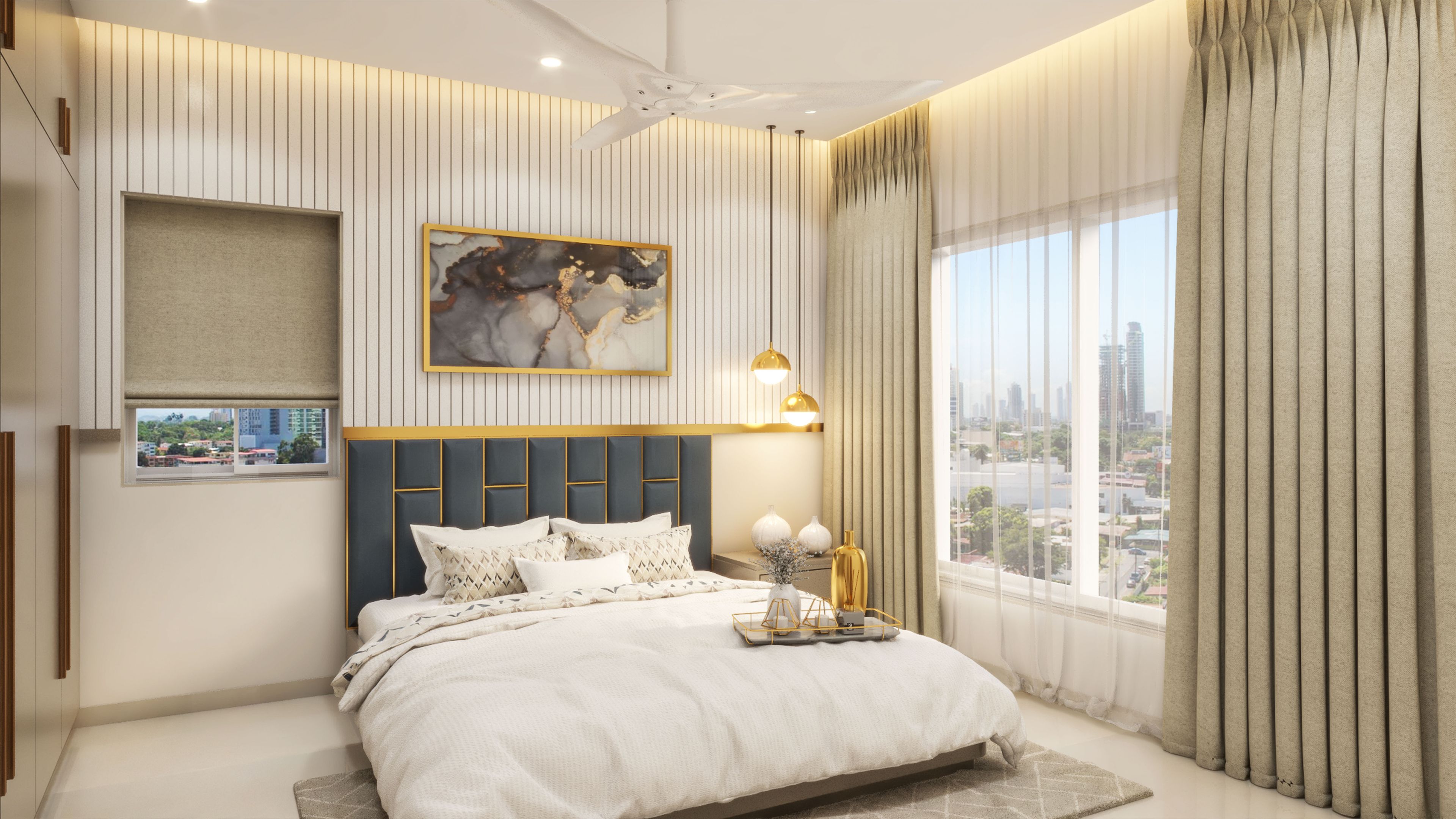 Eclectic Design Master Bedroom in Soft Colour Palettes