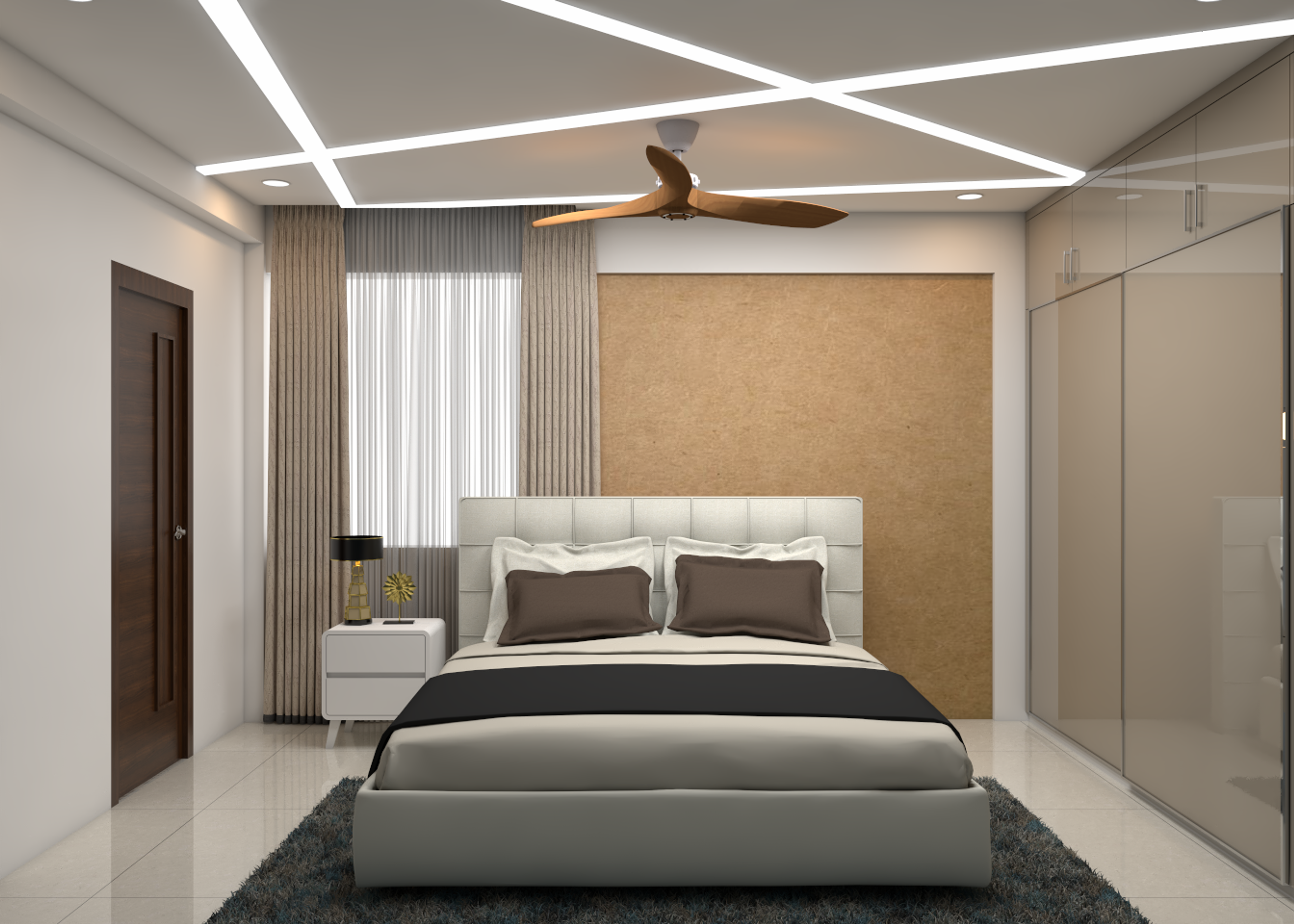 Brown Rustic Master Bedroom Livspace