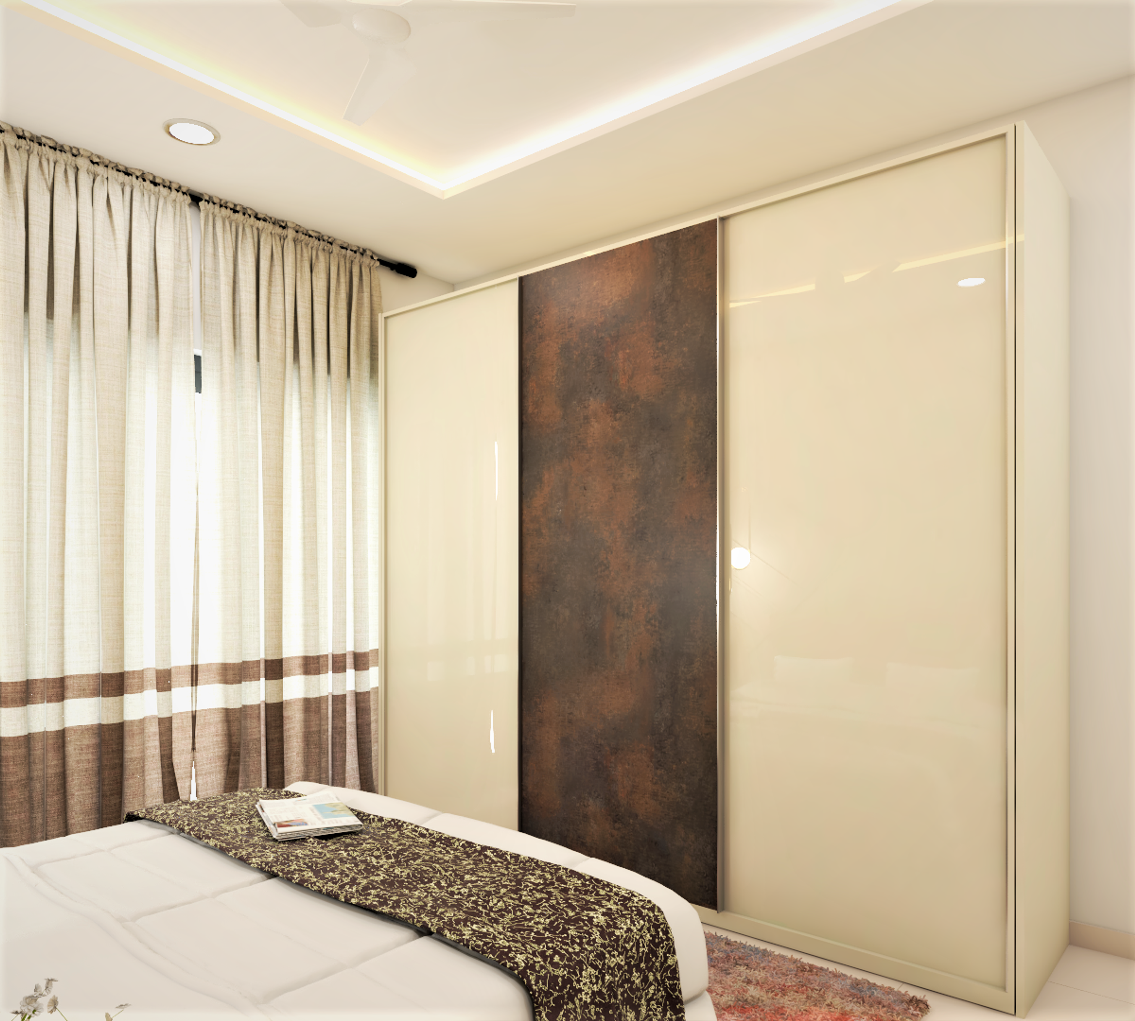 Modern Spacious Master Bedroom - Livspace