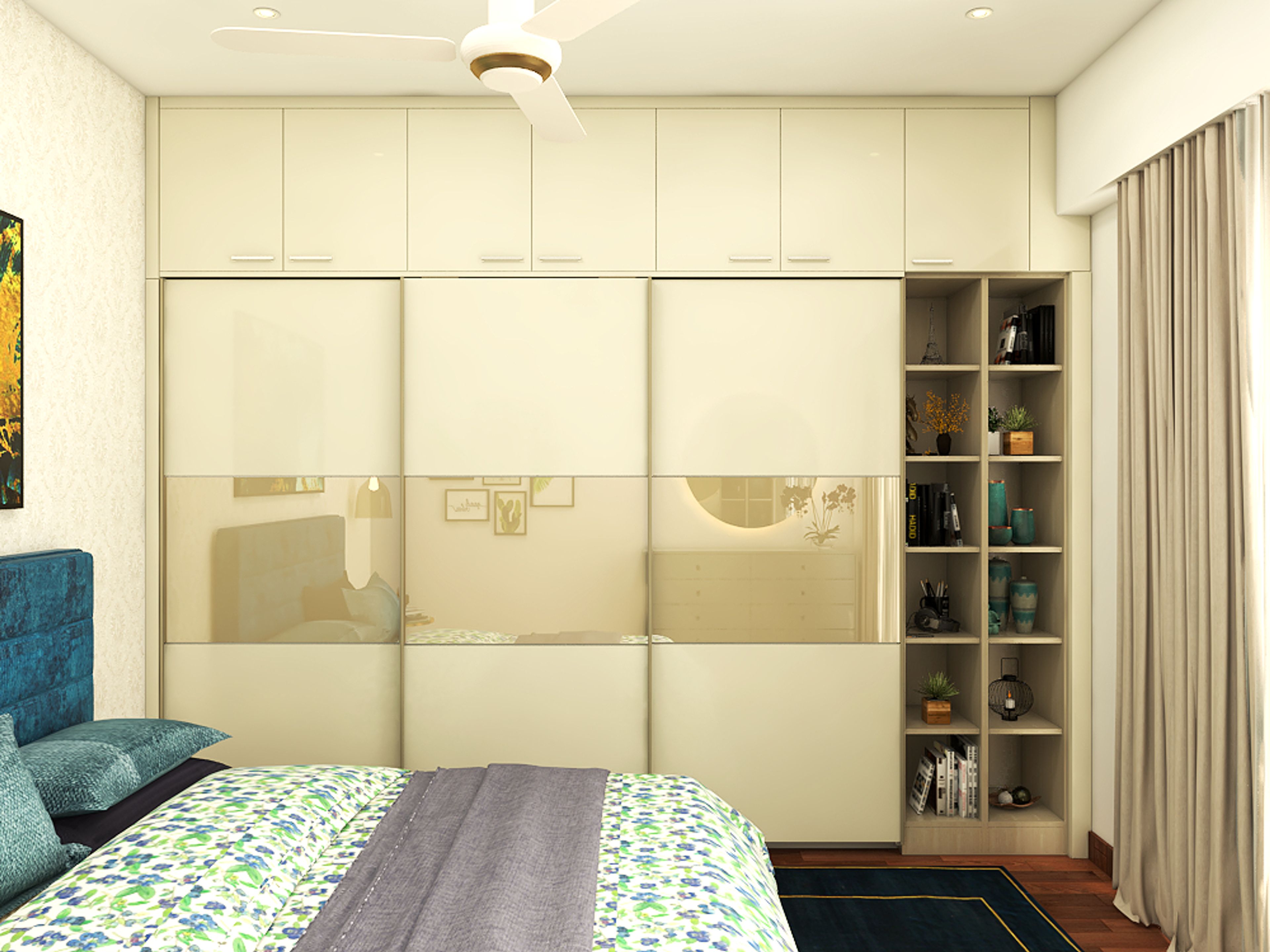 Contemporary Compact Master Bedroom - Livspace