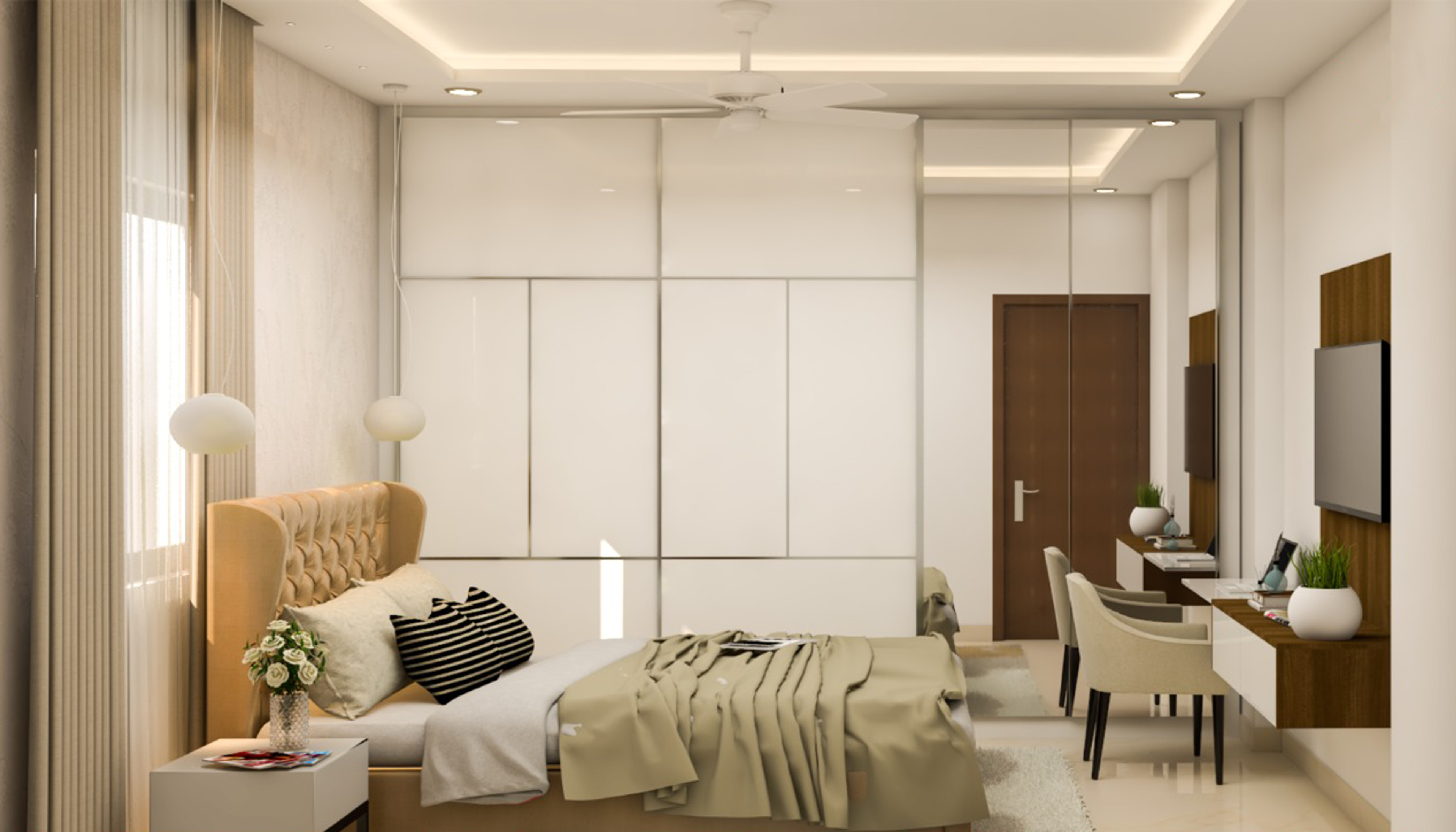 Contemporary Spacious Convenient Master Bedroom - Livspace