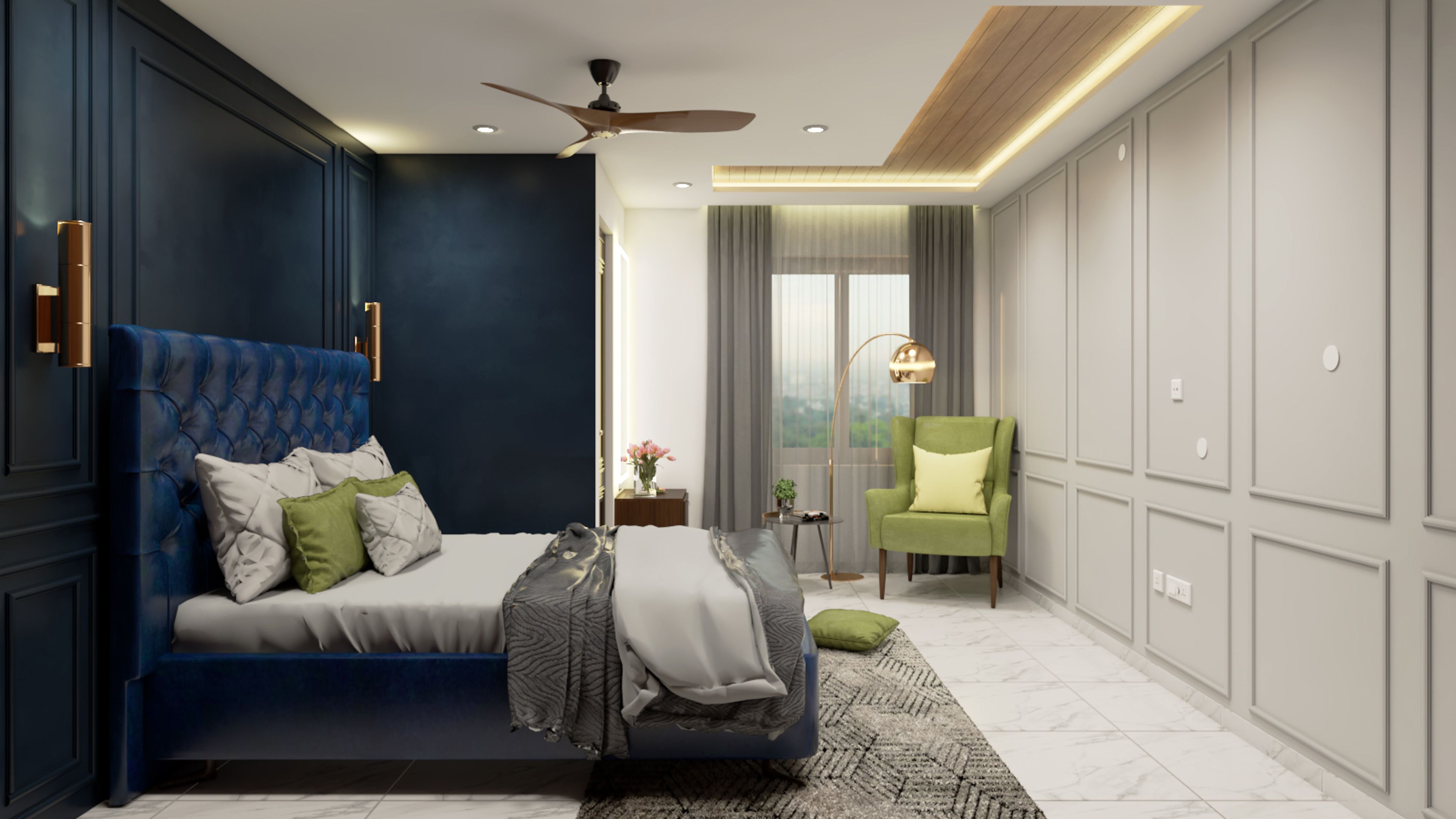 Rustic Spacious Convenient Master Bedroom - Livspace