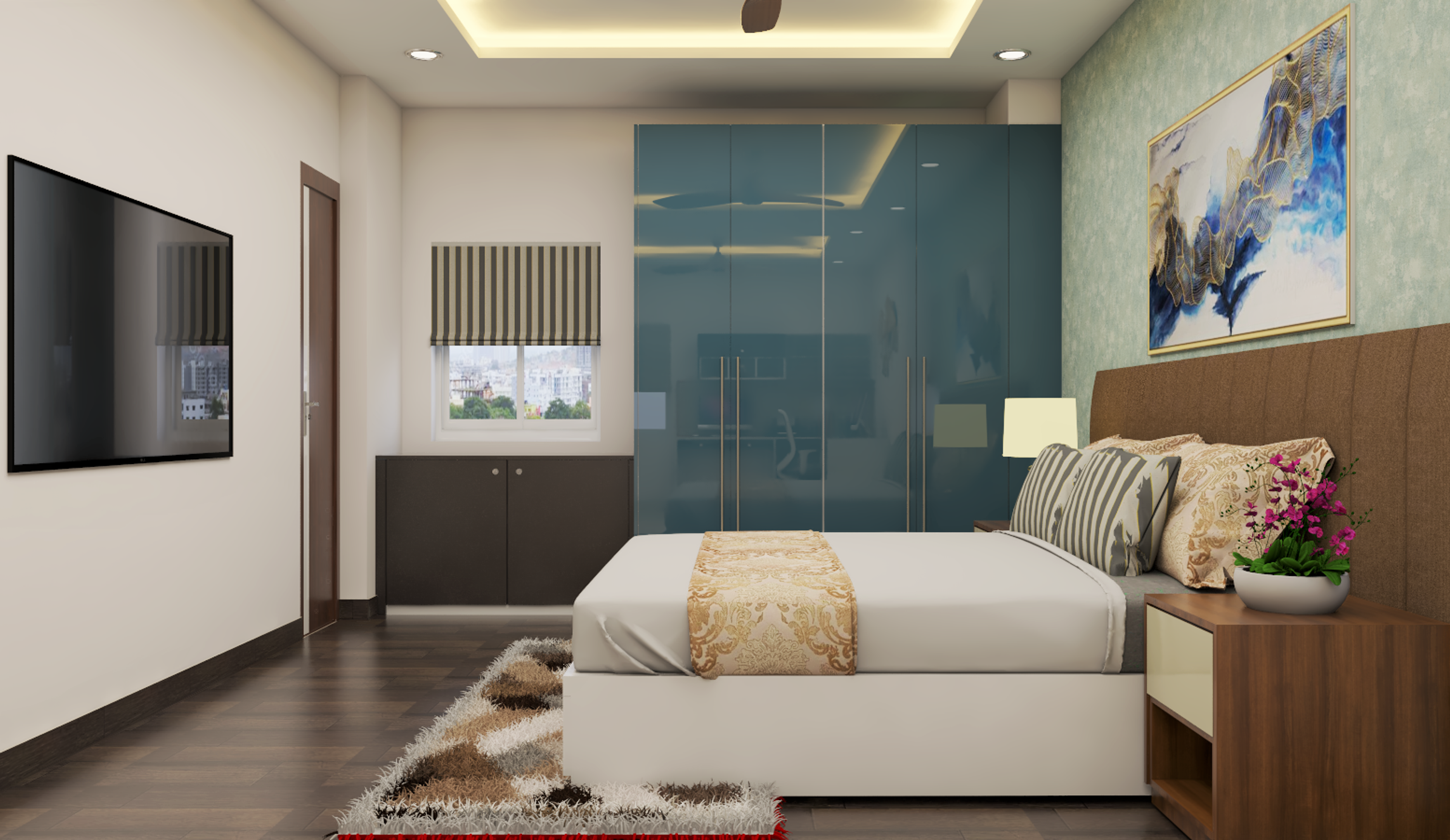 Contemporary Spacious Convenient Master Bedroom - Livspace