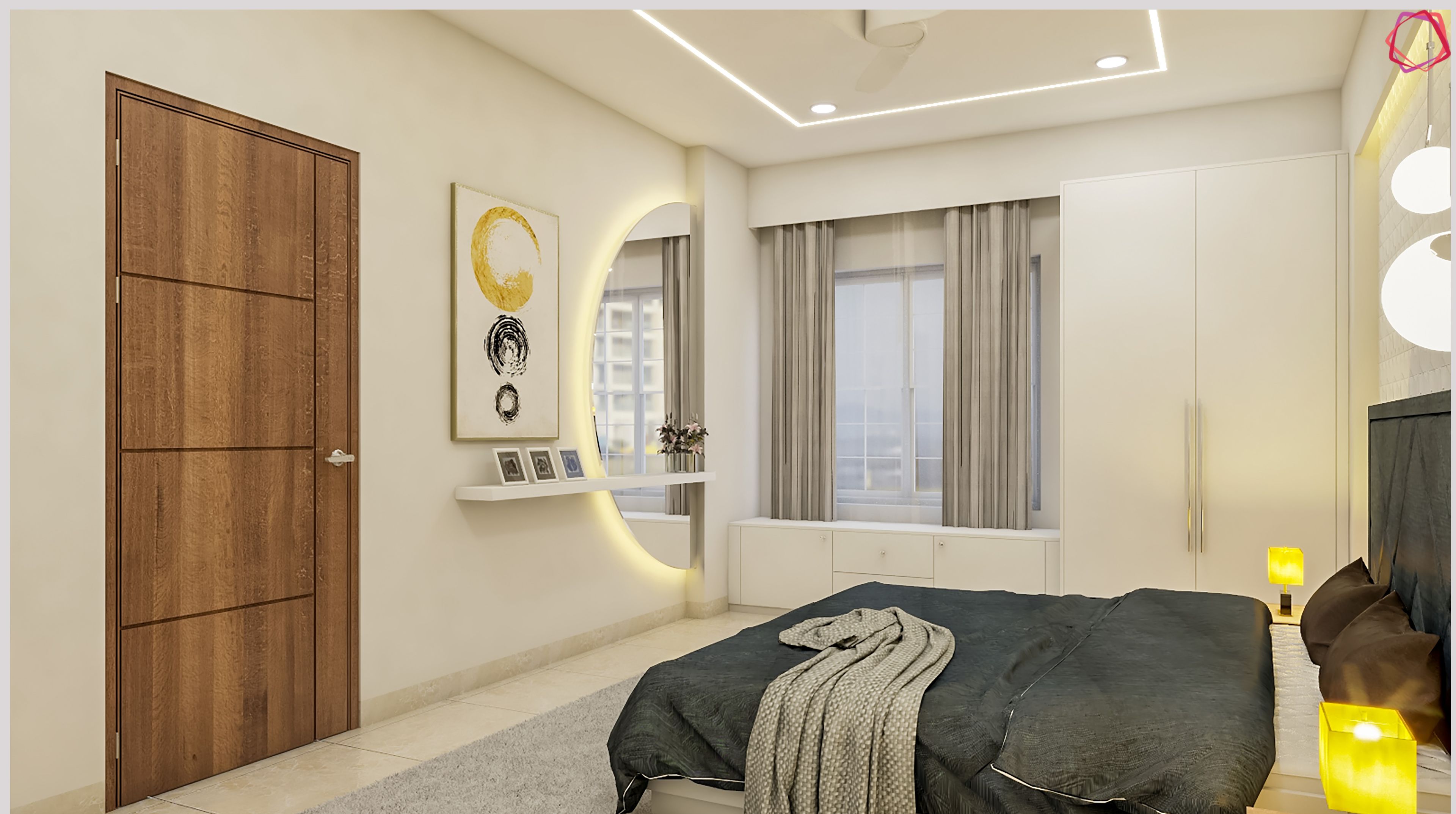 Minimal Glam Spacious Convenient Master Bedroom - Livspace