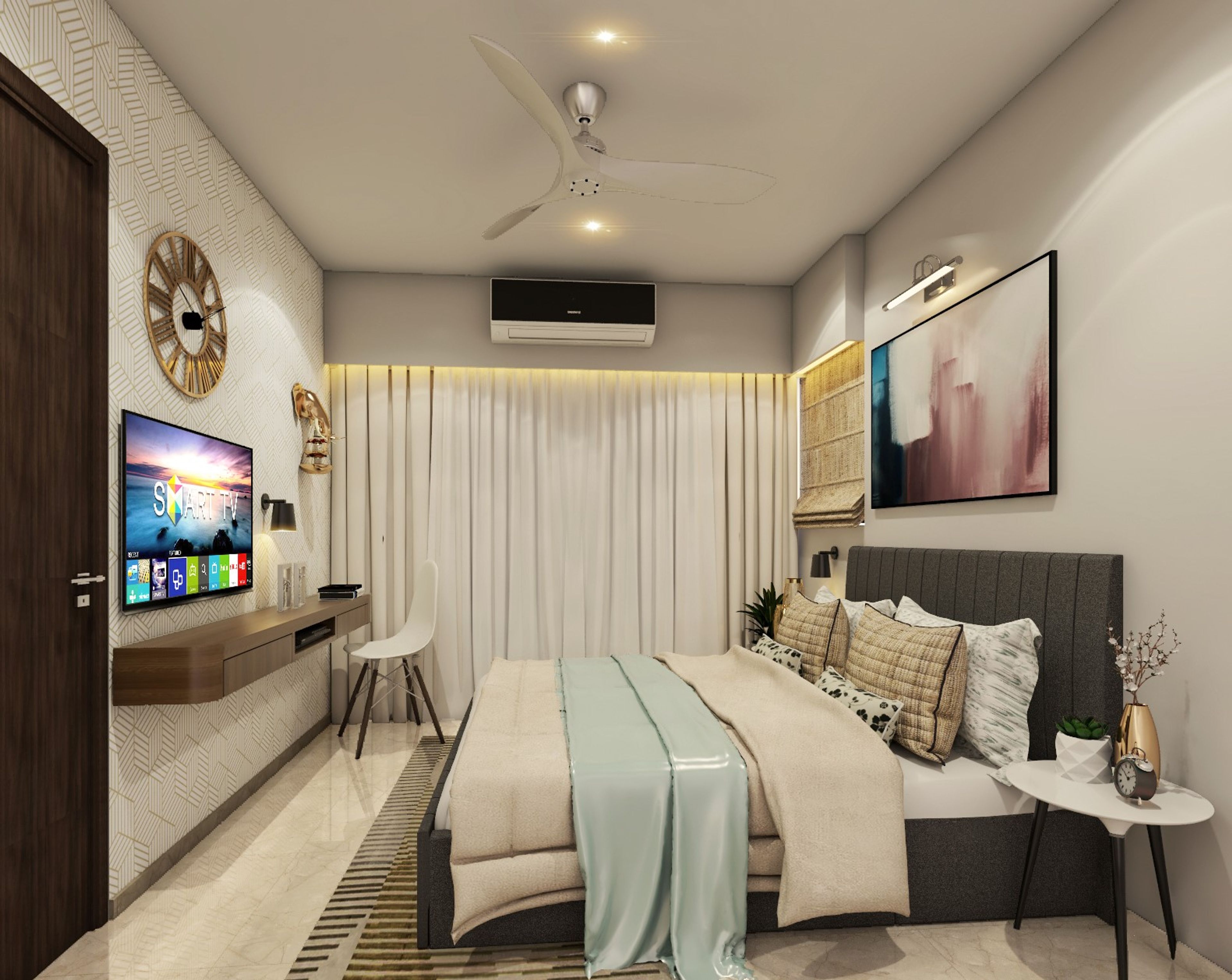 Modern Contemporary Bedroom - Livspace