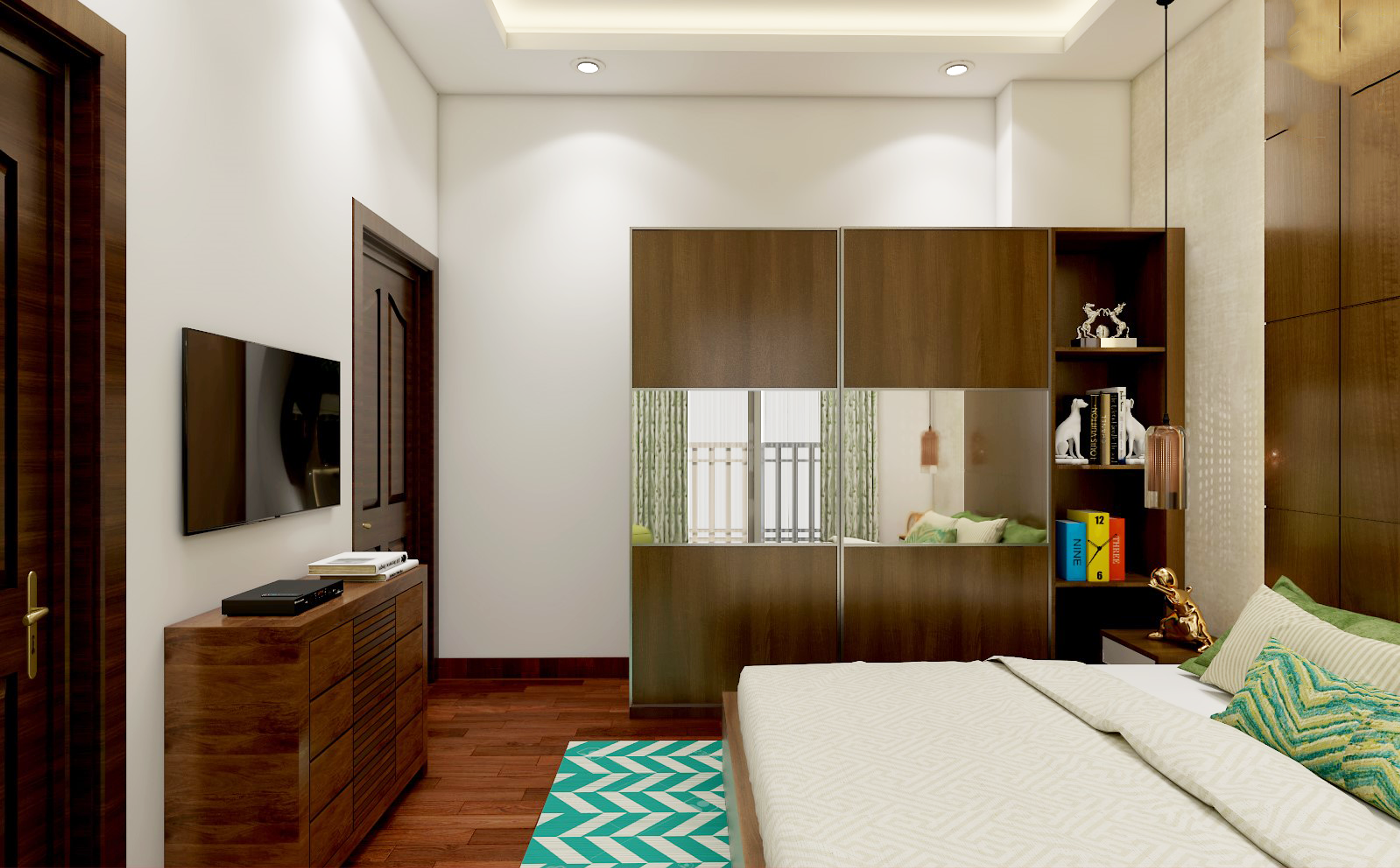 Rustic Style Compact Bedroom - Livspace